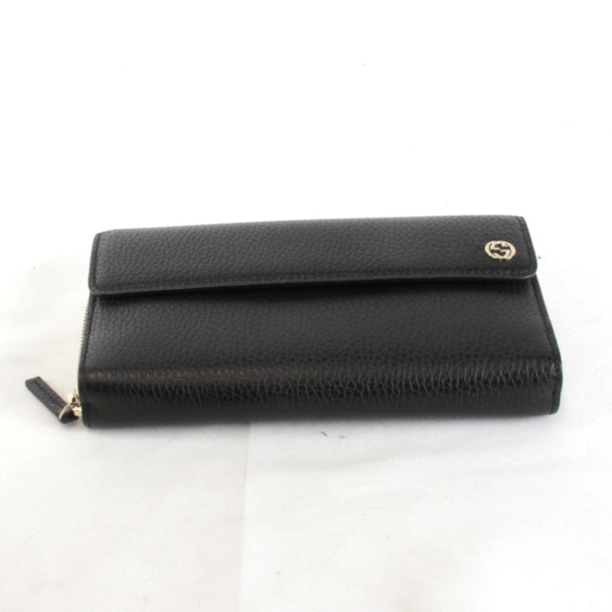 Gucci Black Leather Long Wallet (Bi-Fold) (Pre-Owned)