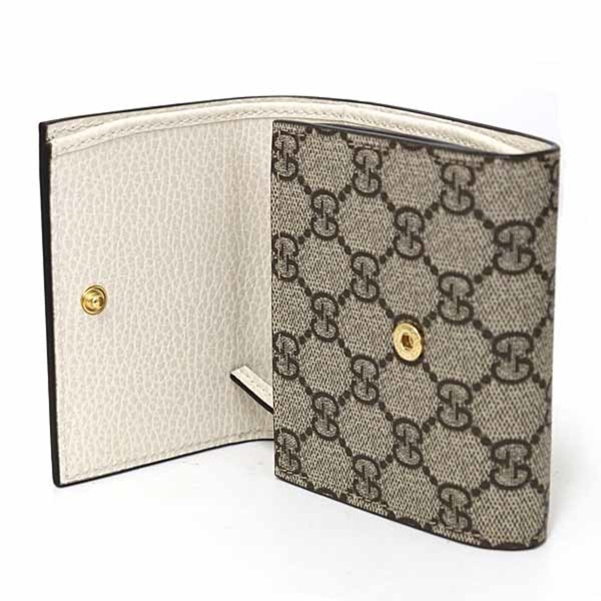 Gucci Beige White Gg Supreme Wallet (Tri-Fold) (Pre-Owned)