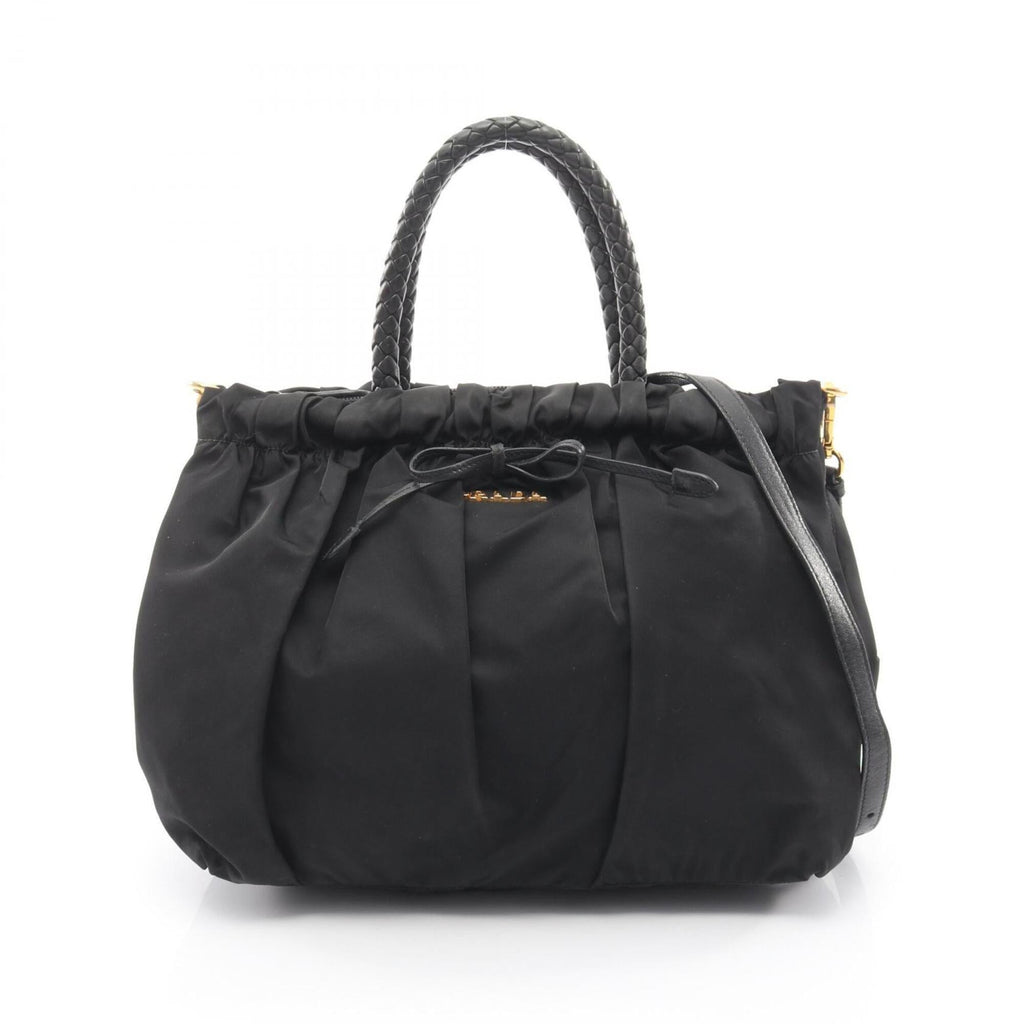 Prada Black Nylon Leather Handbag (Pre-Owned)