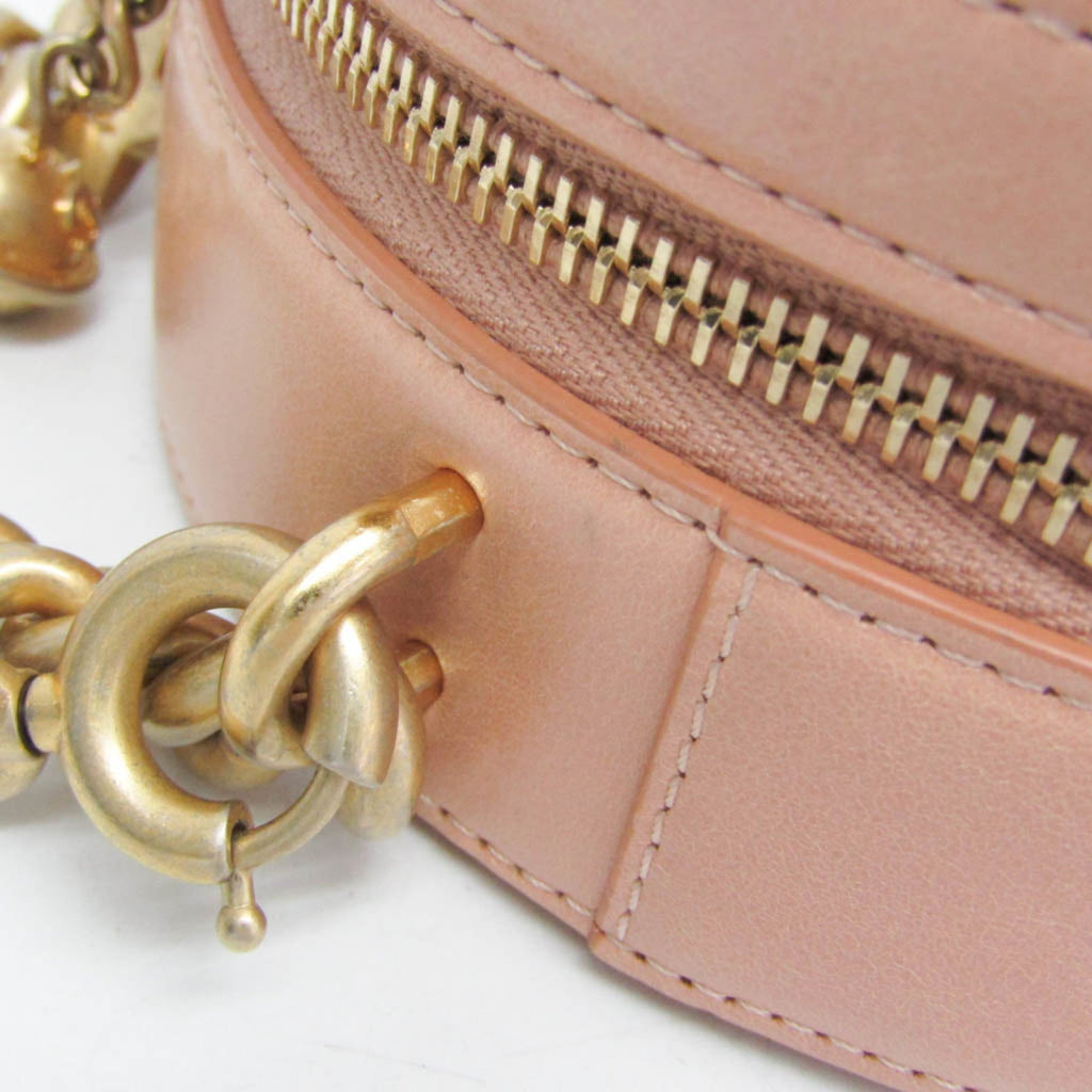 Chanel Round As Earth Crossbody Bag Glazed Calfskin Pink Leather Shoulder Bag Bag (Pre-Owned)