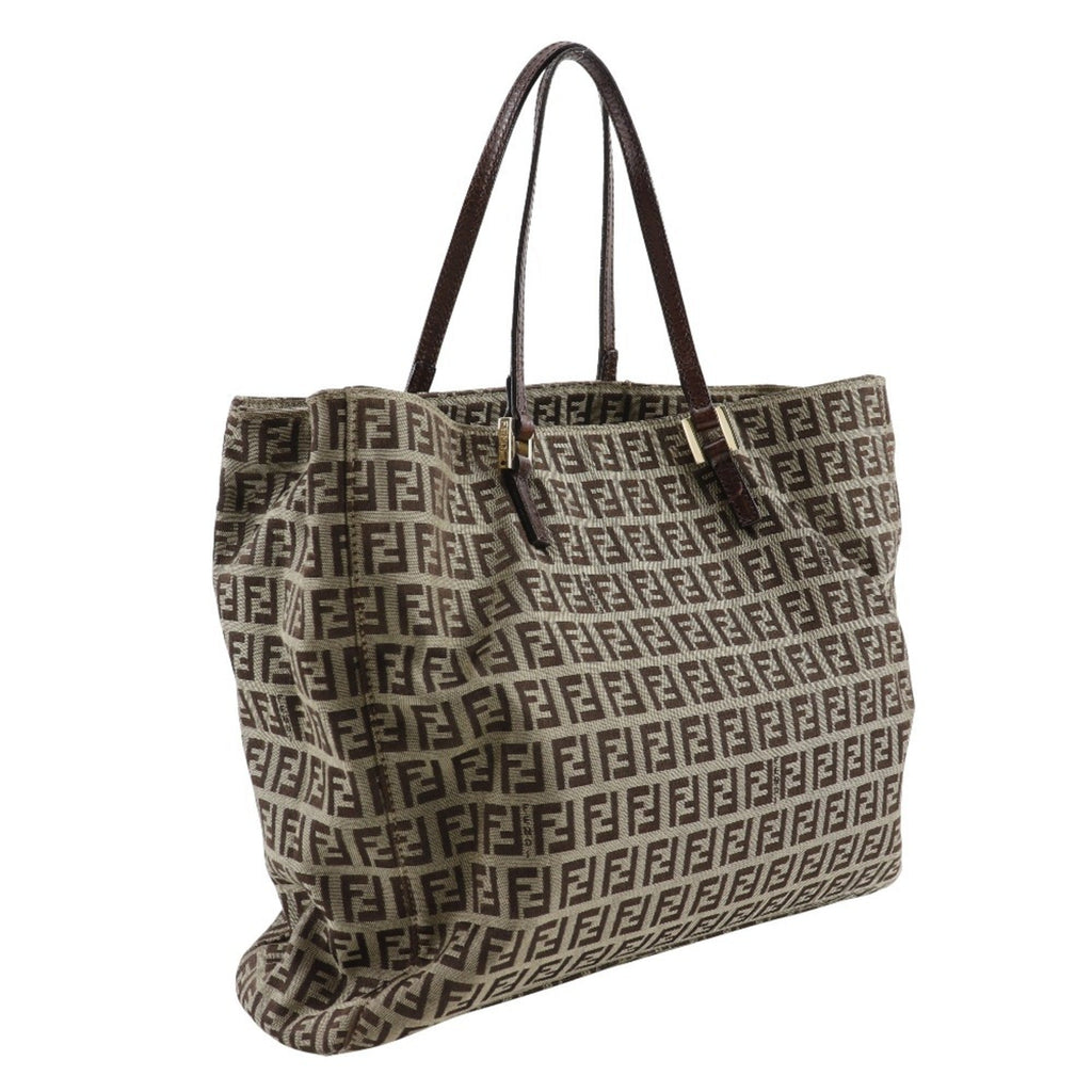 Fendi Brown Nylon Canvas Handbag (Pre-Owned)