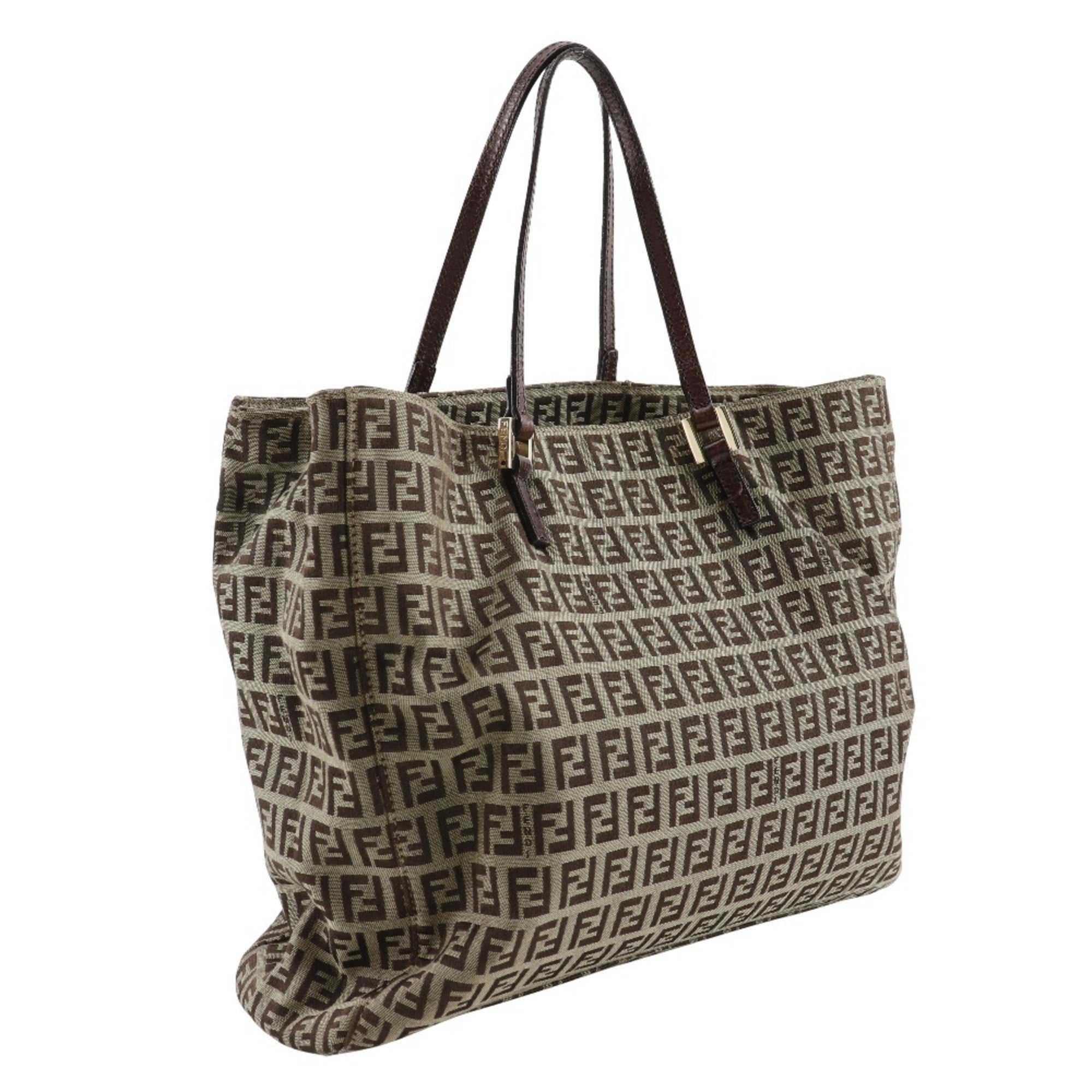 Fendi Brown Nylon Canvas Handbag (Pre-Owned)