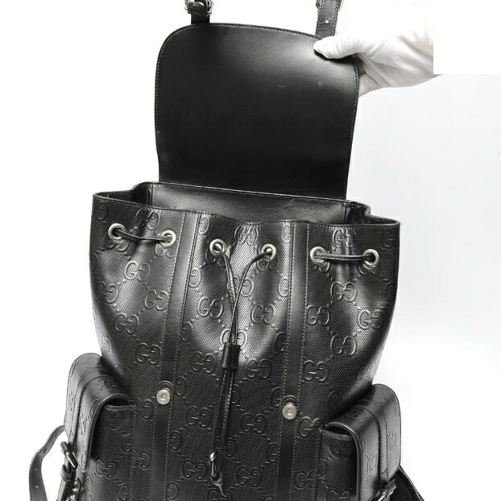 Gucci Black Leather Backpack (Pre-Owned)