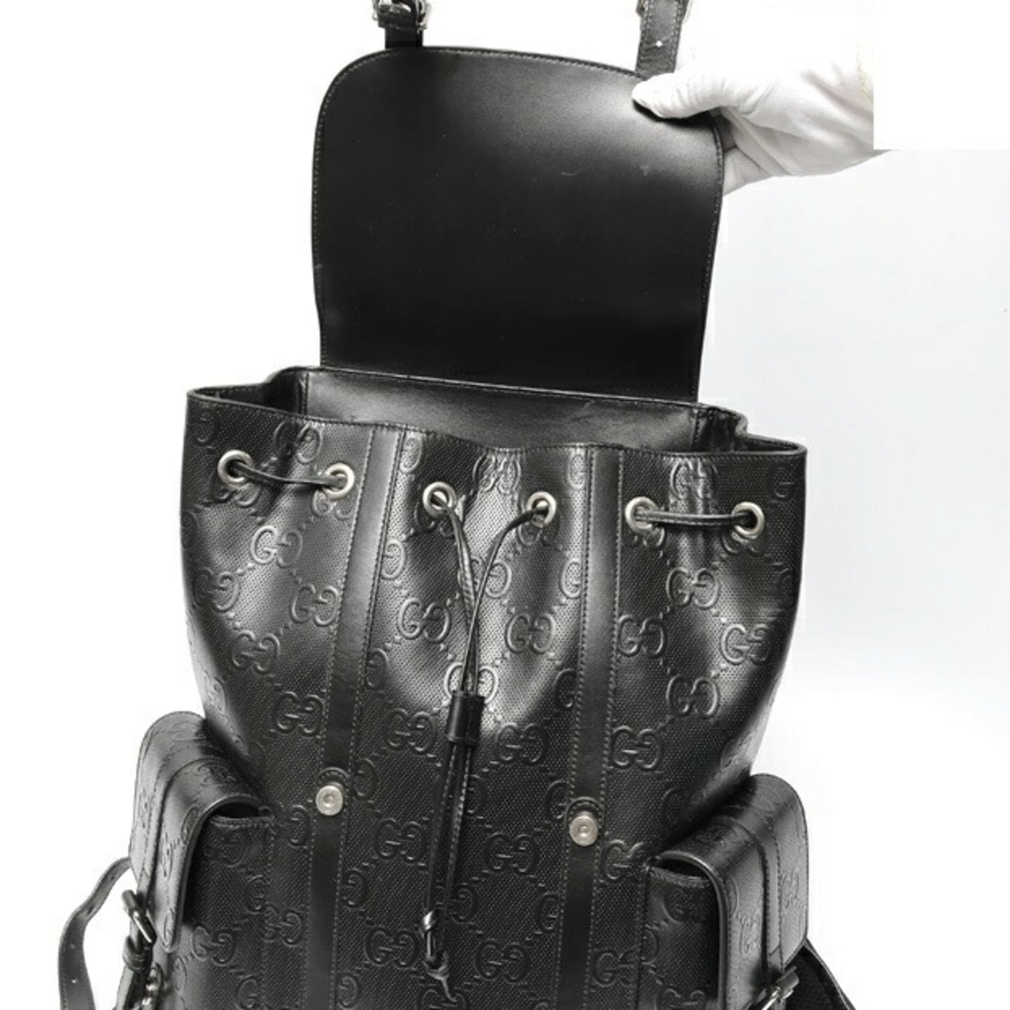 Gucci Black Leather Backpack (Pre-Owned)
