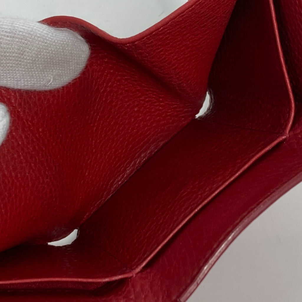 Prada Red Leather Wallet (Tri-Fold) (Pre-Owned)