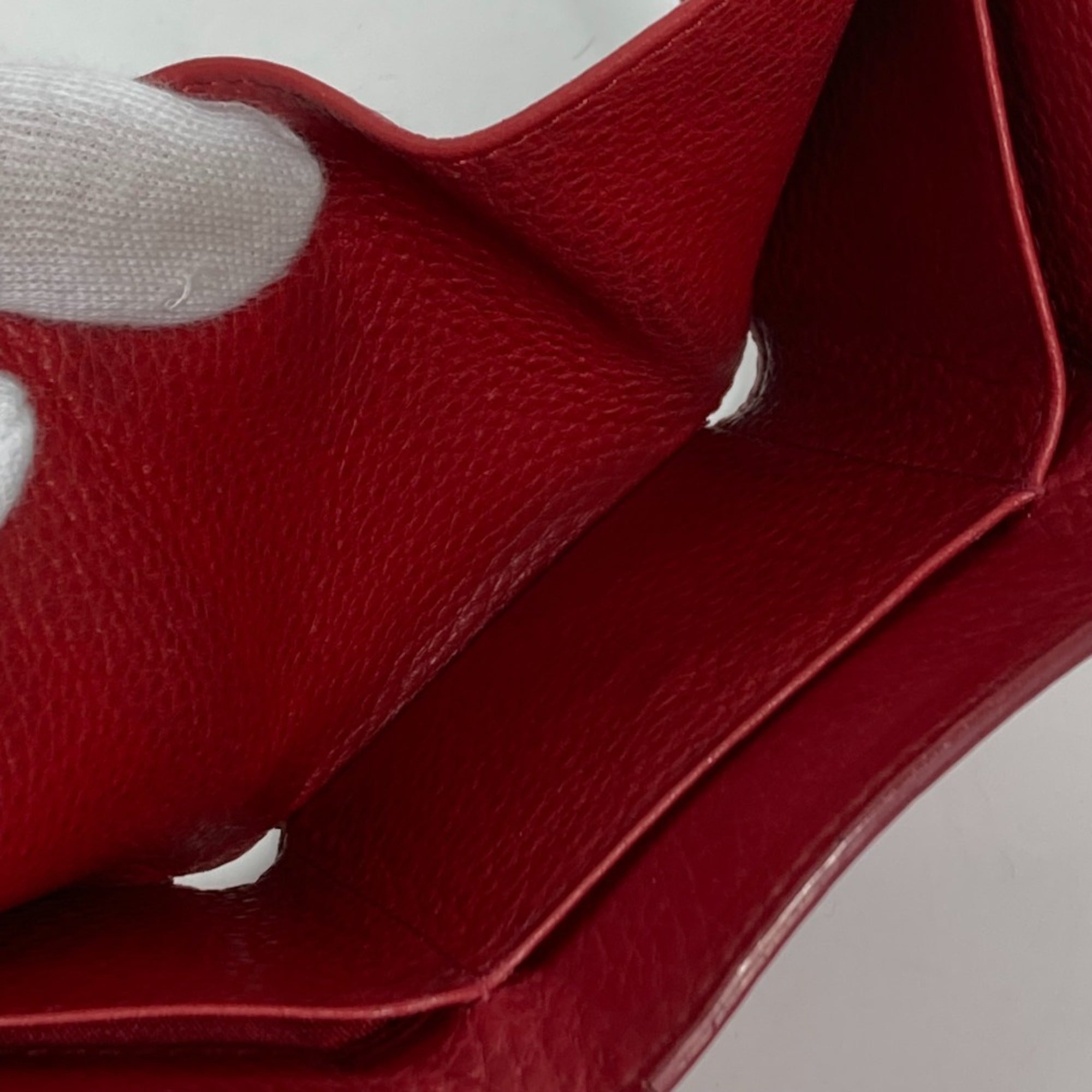 Prada Red Leather Wallet (Tri-Fold) (Pre-Owned)