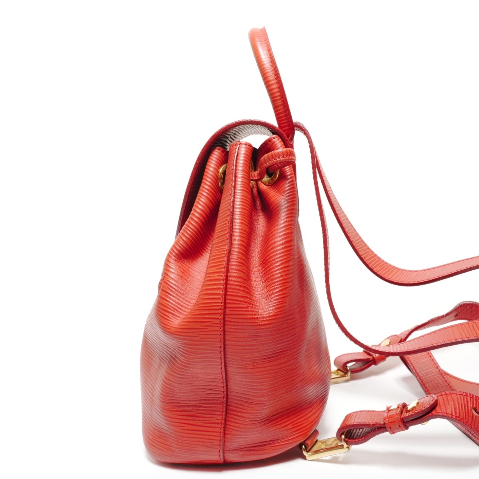 Fendi Red Color Leather Backpack (Pre-Owned)