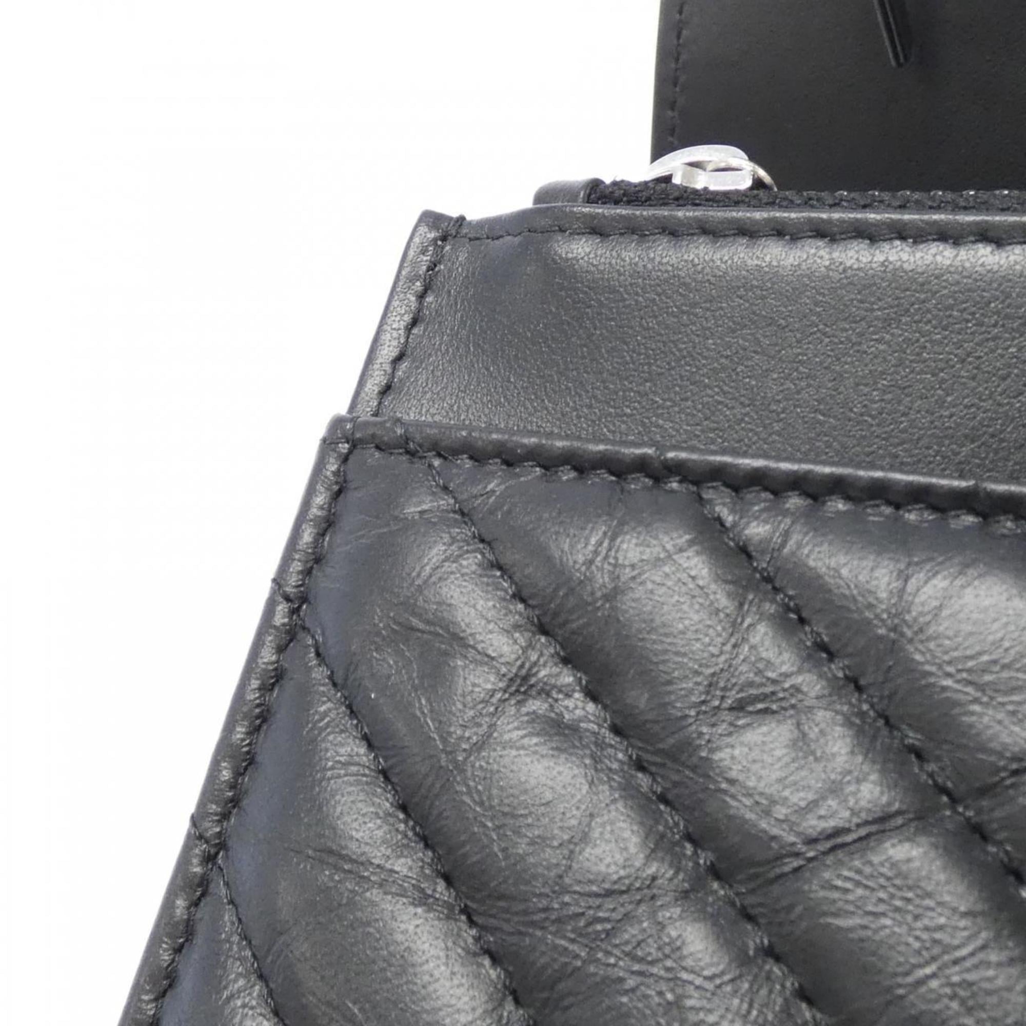 Chanel Black Leather Chain/Shoulder Wallet (Pre-Owned)