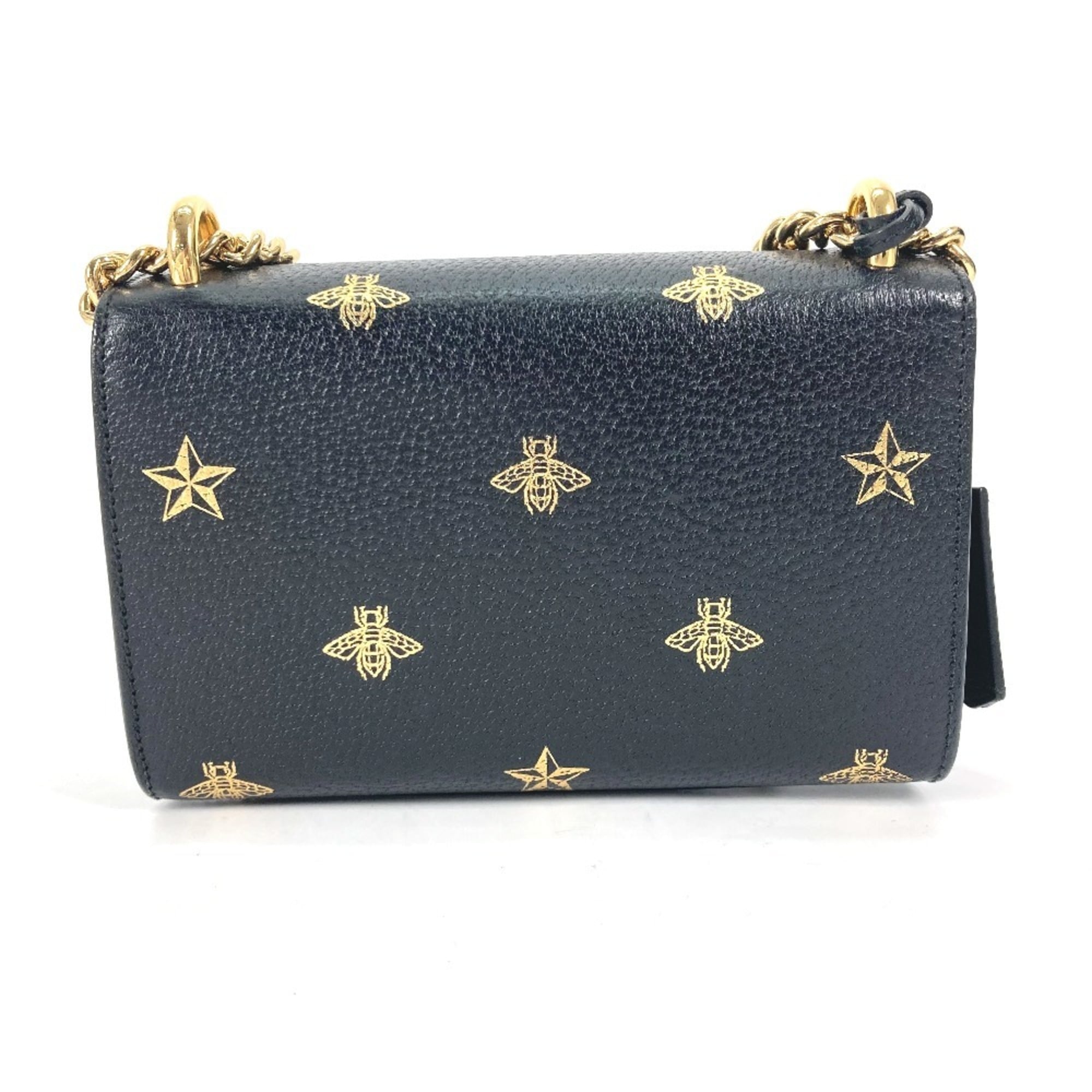 Gucci Black Gold Leather Pochette Shoulder Bag (Pre-Owned)