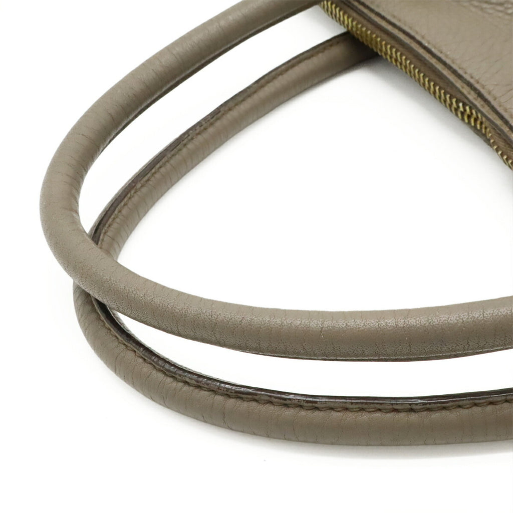 Prada Grayish Leather Shoulder Bag Tote Bag (Pre-Owned)