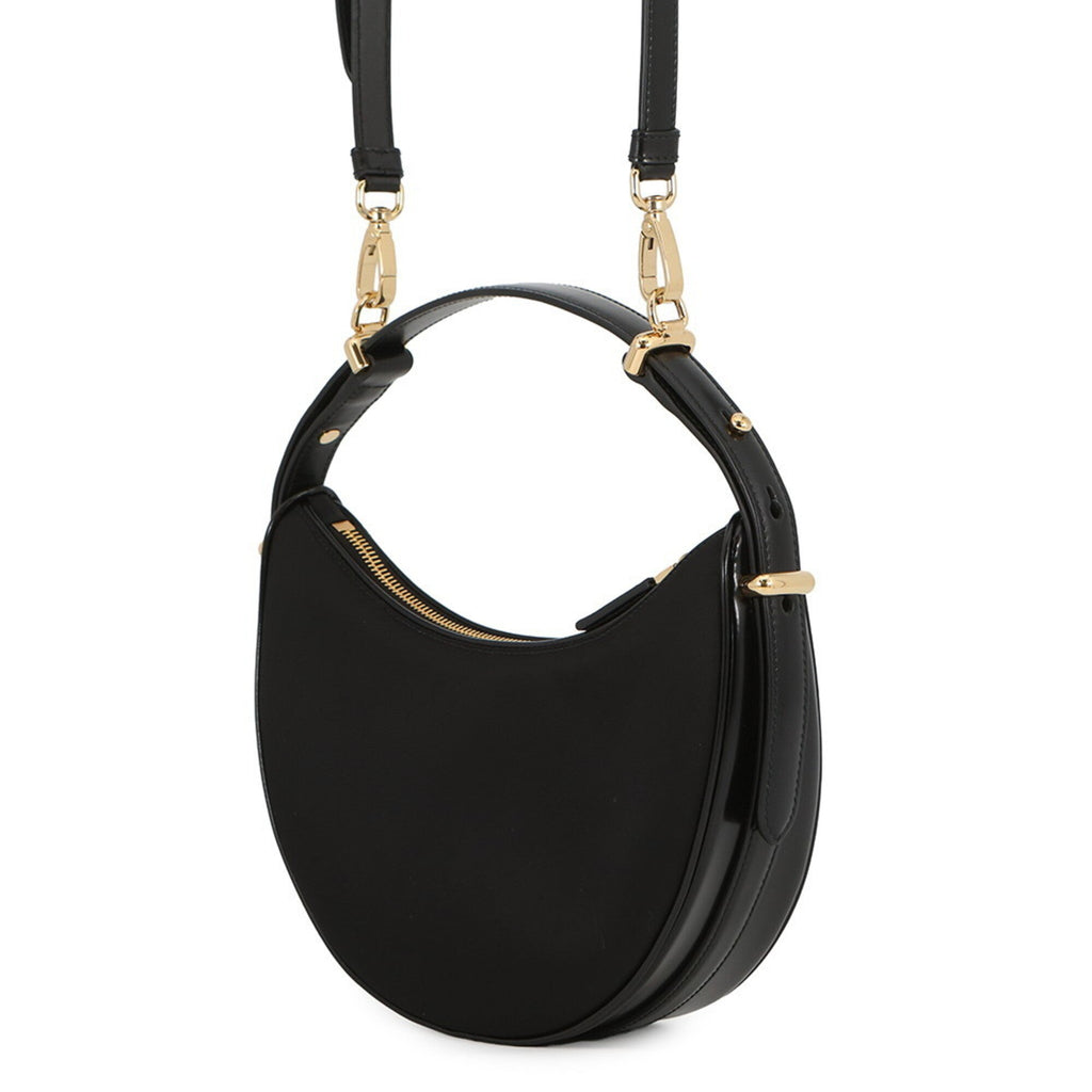 Prada Black Nylon Leather Handbag Shoulder Bag (Pre-Owned)
