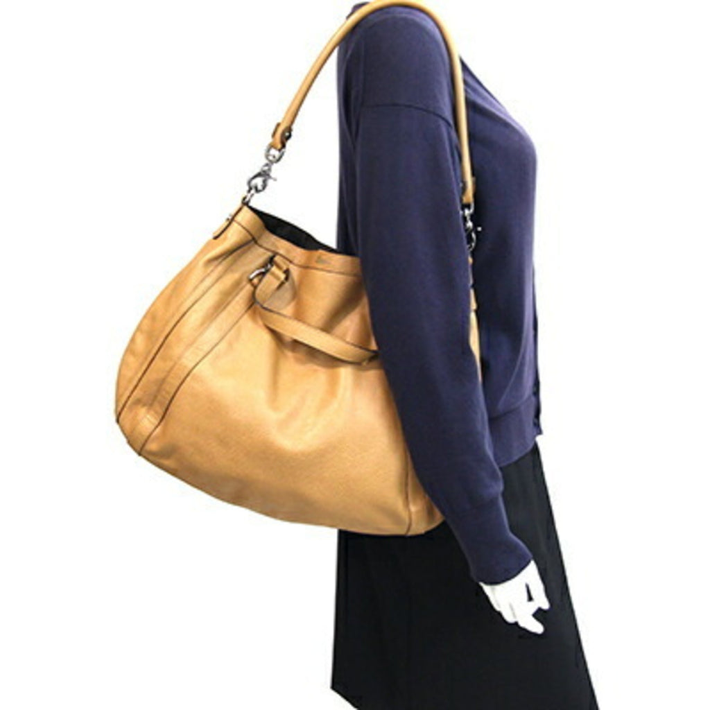 Gucci Beige Leather Handbag Shoulder Bag (Pre-Owned)