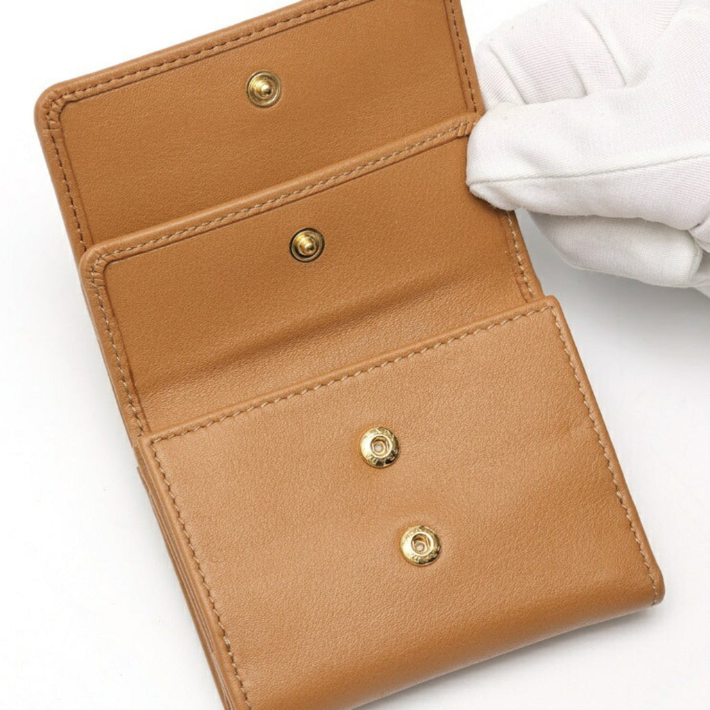 Prada Brown Leather Wallet (Tri-Fold) (Pre-Owned)