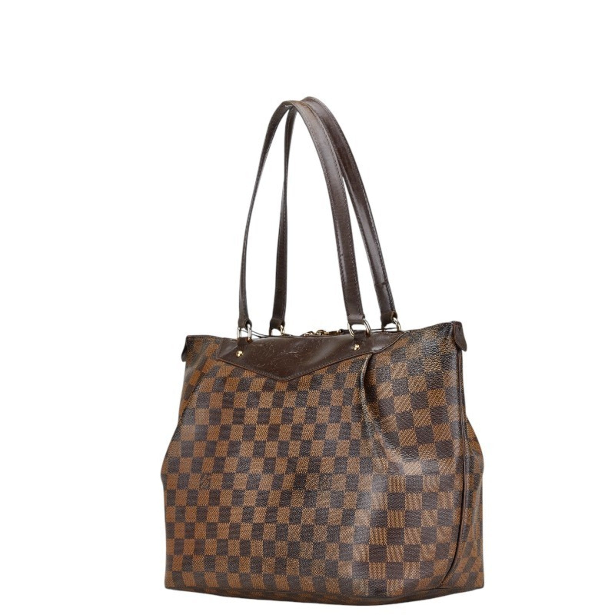 Louis Vuitton Brown Damier Canvas Pvc Leather Shoulder Bag Tote Bag (Pre-Owned)