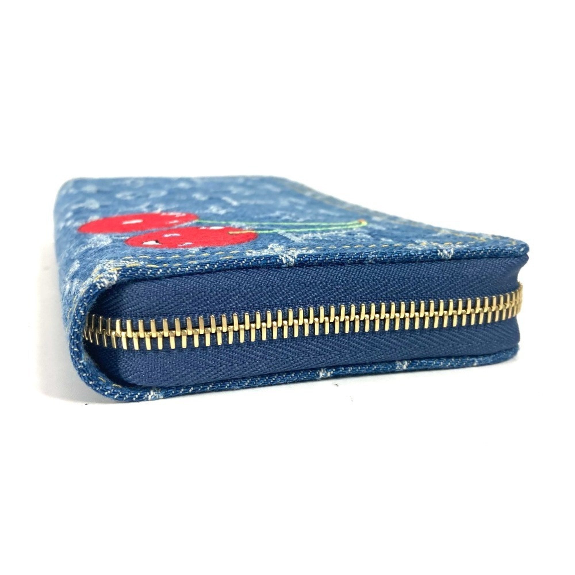 Louis Vuitton Monogram Denim Blue Long Wallet (Bi-Fold) (Pre-Owned)
