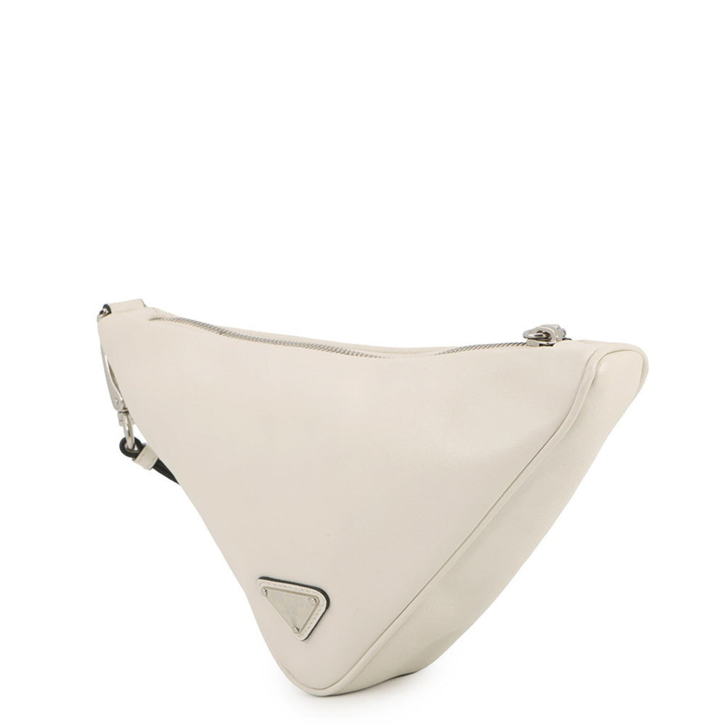 Prada White Leather Clutch Bag Handbag Pouch (Pre-Owned)
