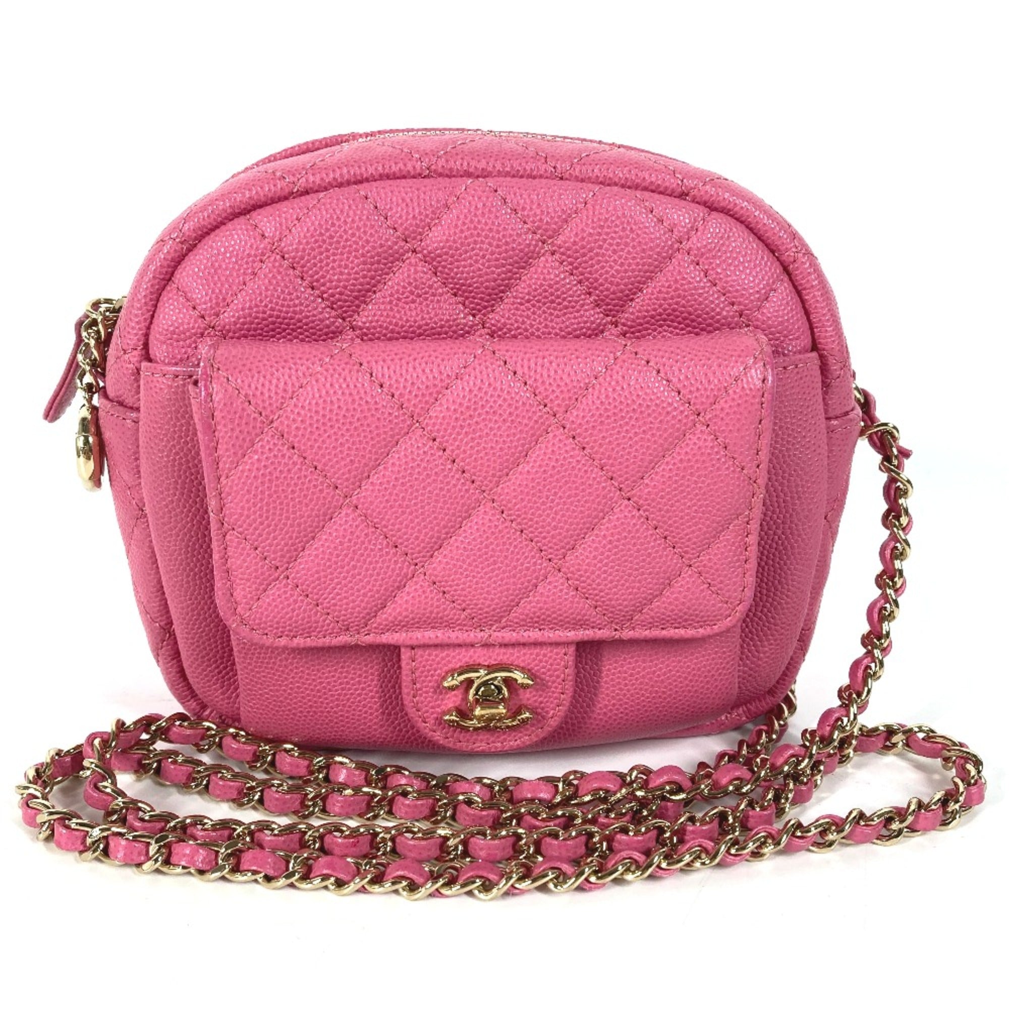 Chanel Pink Leather Shoulder Bag (Pre-Owned)