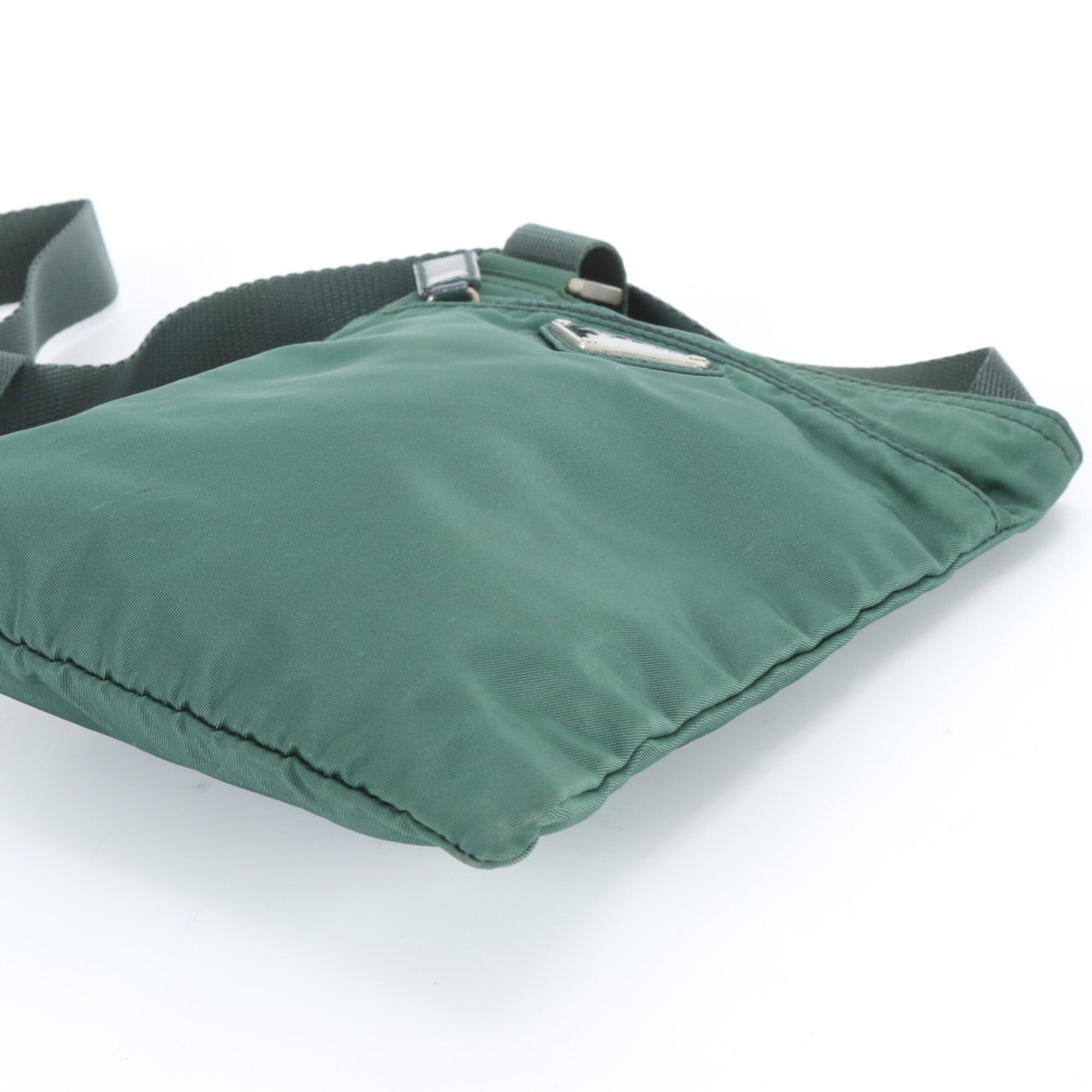Prada Green Nylon Leather Shoulder Bag (Pre-Owned)