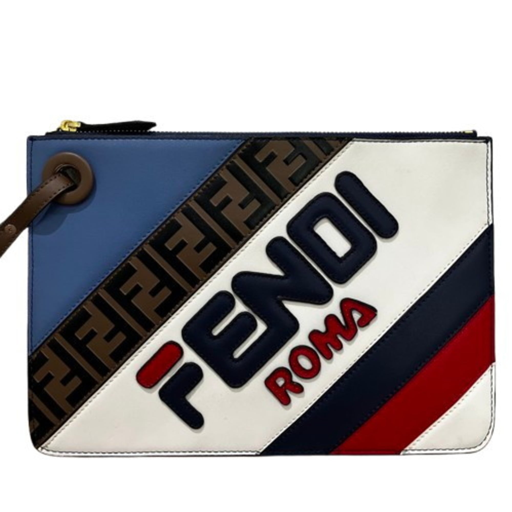 Fendi Multi-Color Leather Clutch Bag (Pre-Owned)