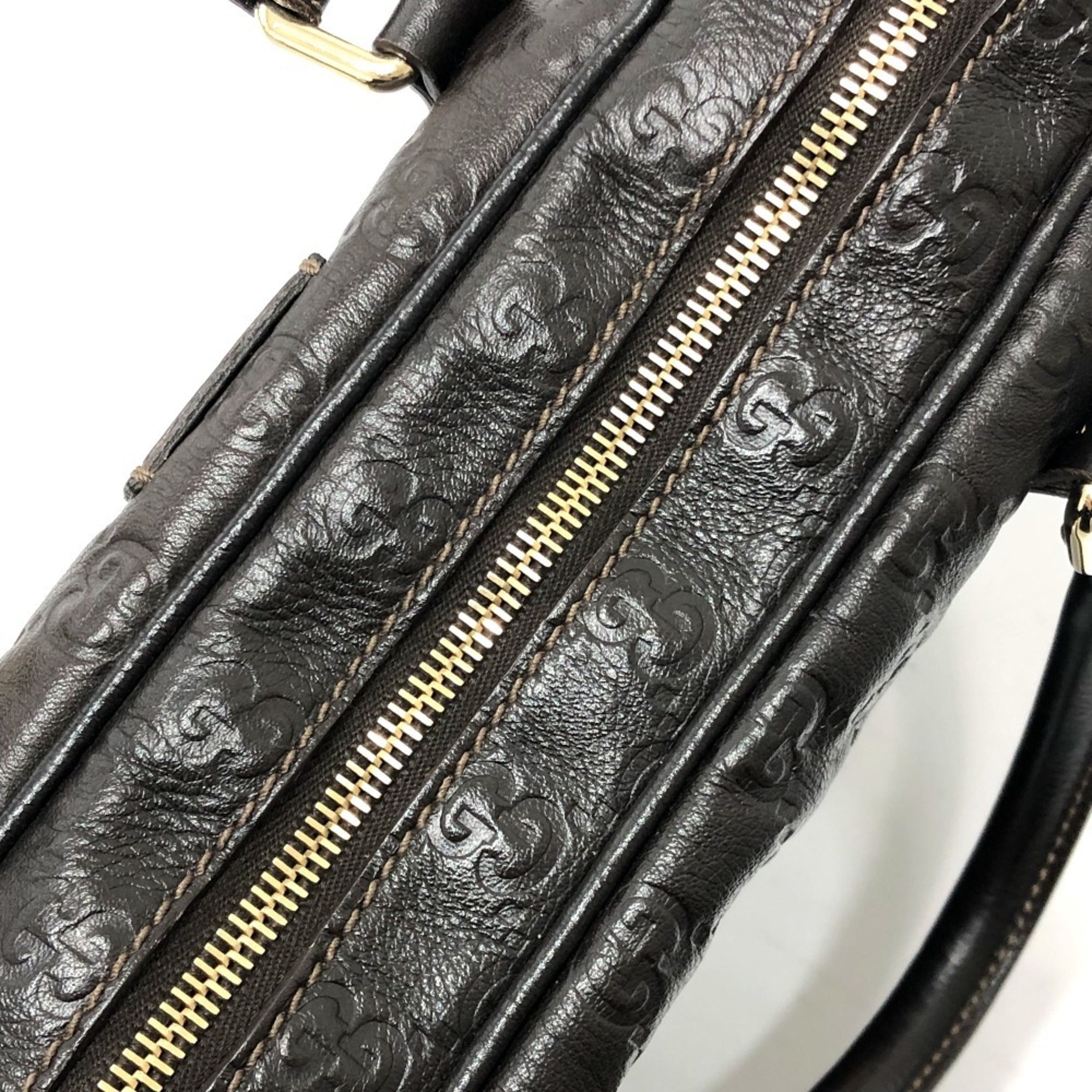 Gucci Brown Leather Briefcase Handbag (Pre-Owned)