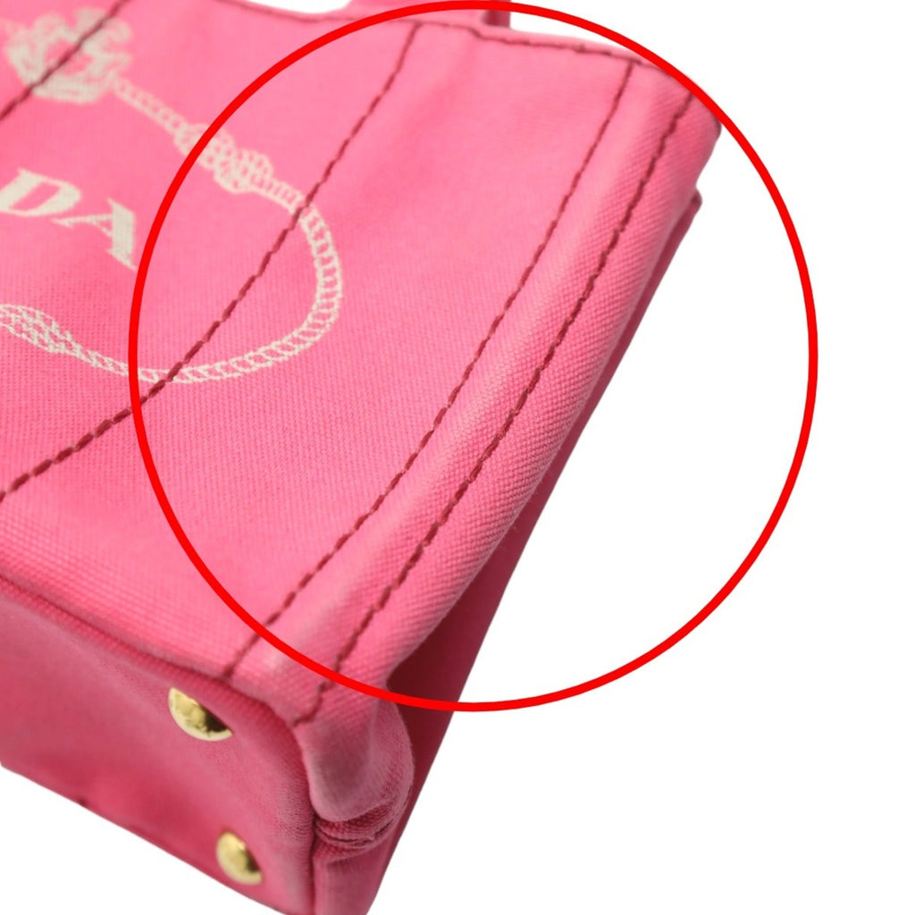Prada Canapa Pink Cotton Canvas Tote Bag (Pre-Owned)