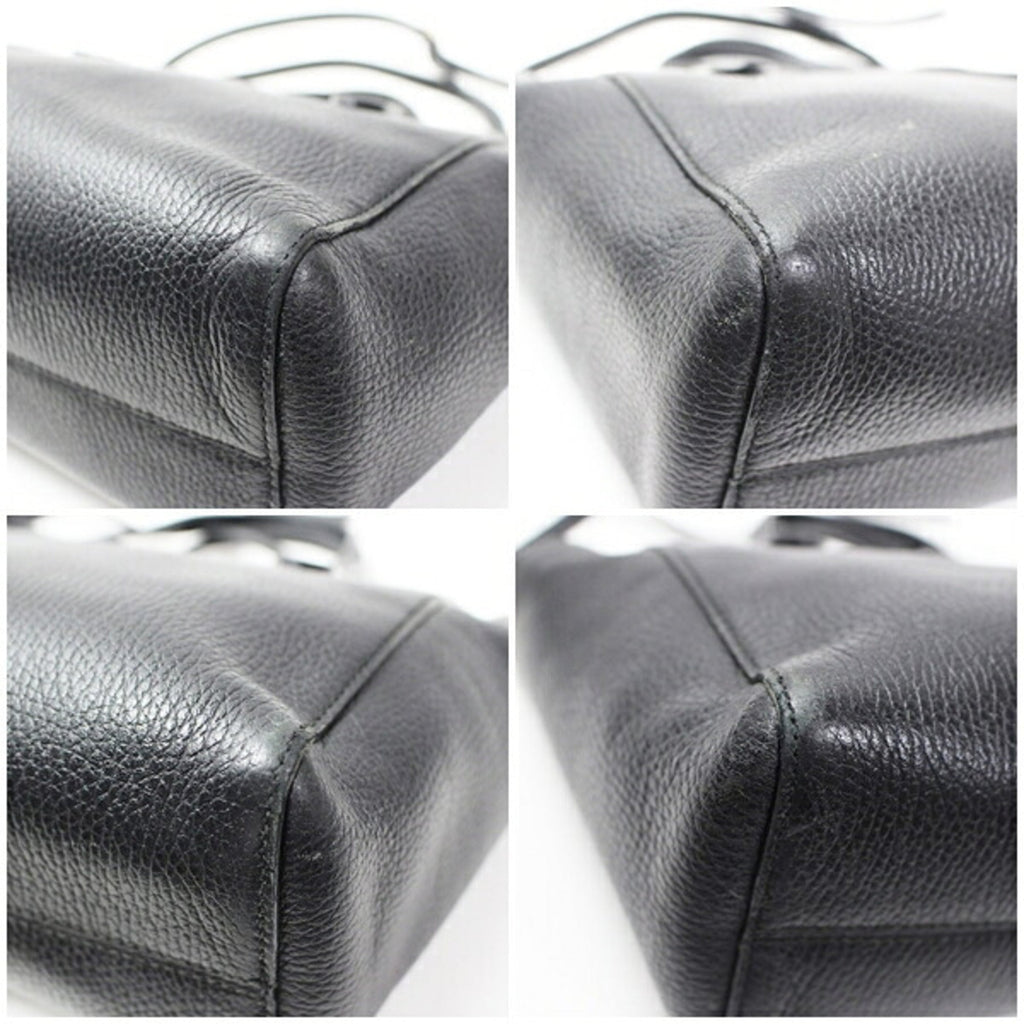Gucci Dark Navy Leather Handbag Shoulder Bag (Pre-Owned)
