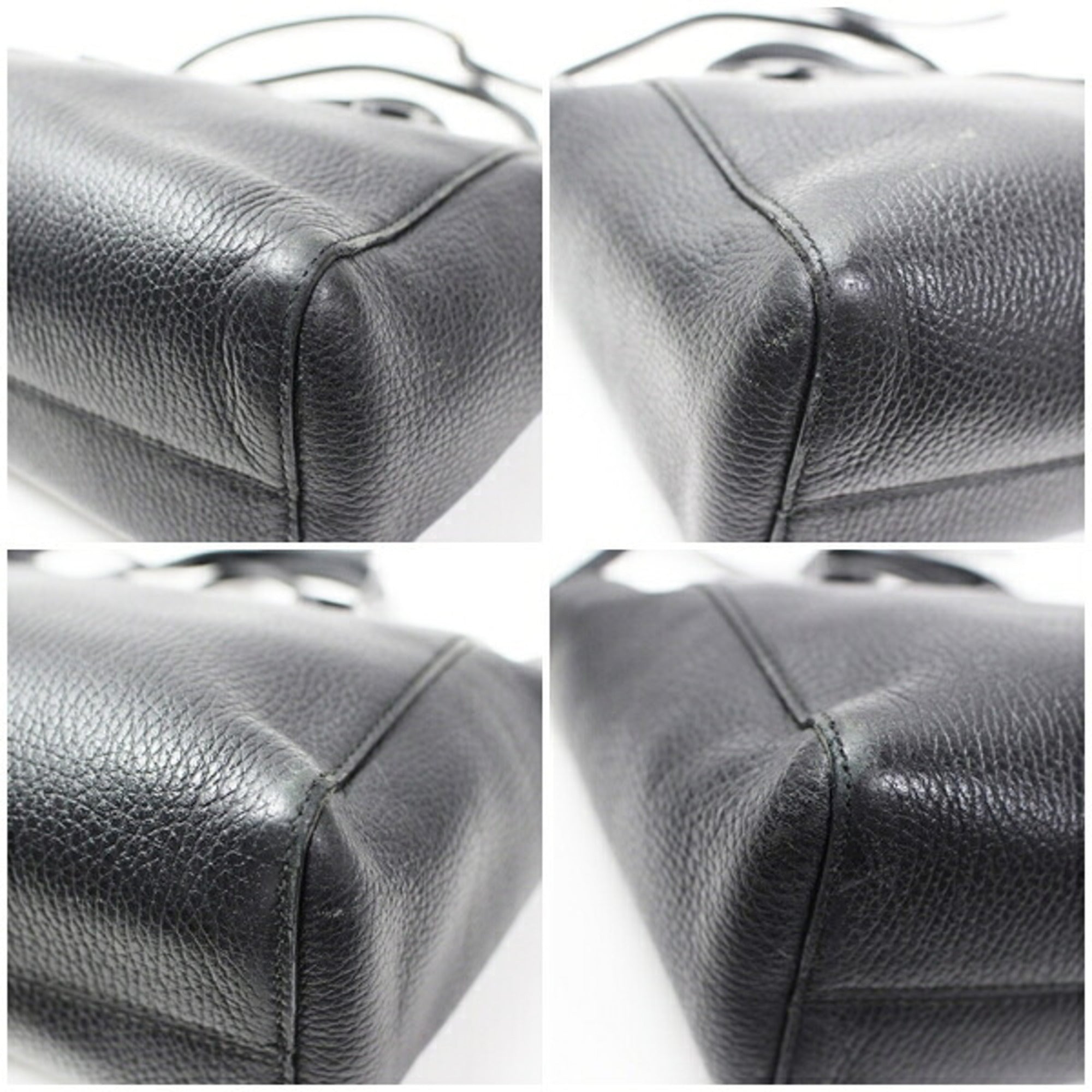Gucci Dark Navy Leather Handbag Shoulder Bag (Pre-Owned)