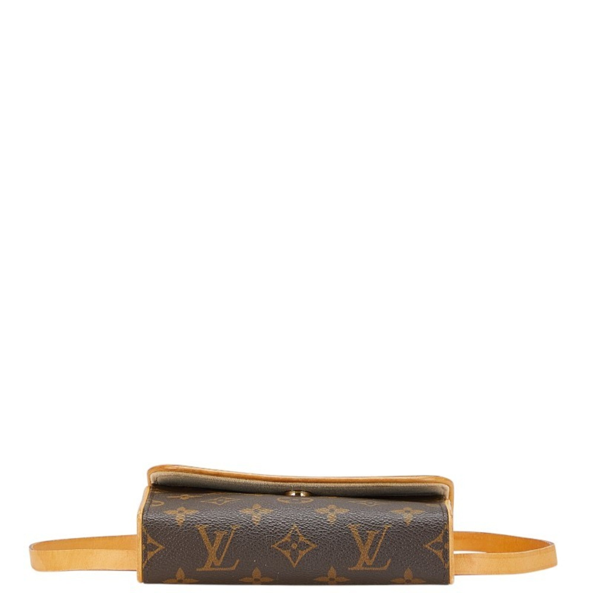 Louis Vuitton Brown Pvc Leather Pochette Sling Bag (Pre-Owned)