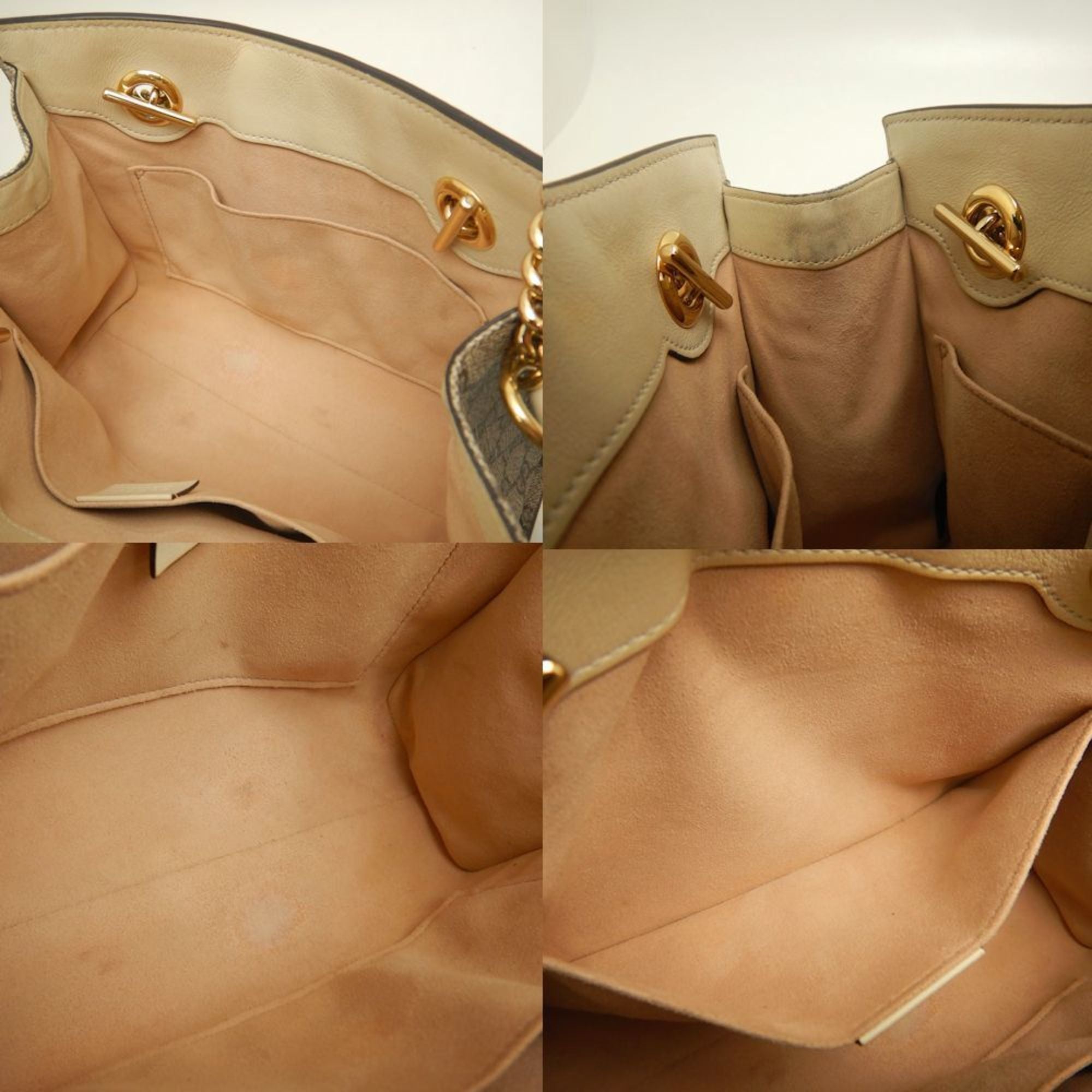 Gucci Padlock Beige Ivory Gg Supreme Tote Bag (Pre-Owned)