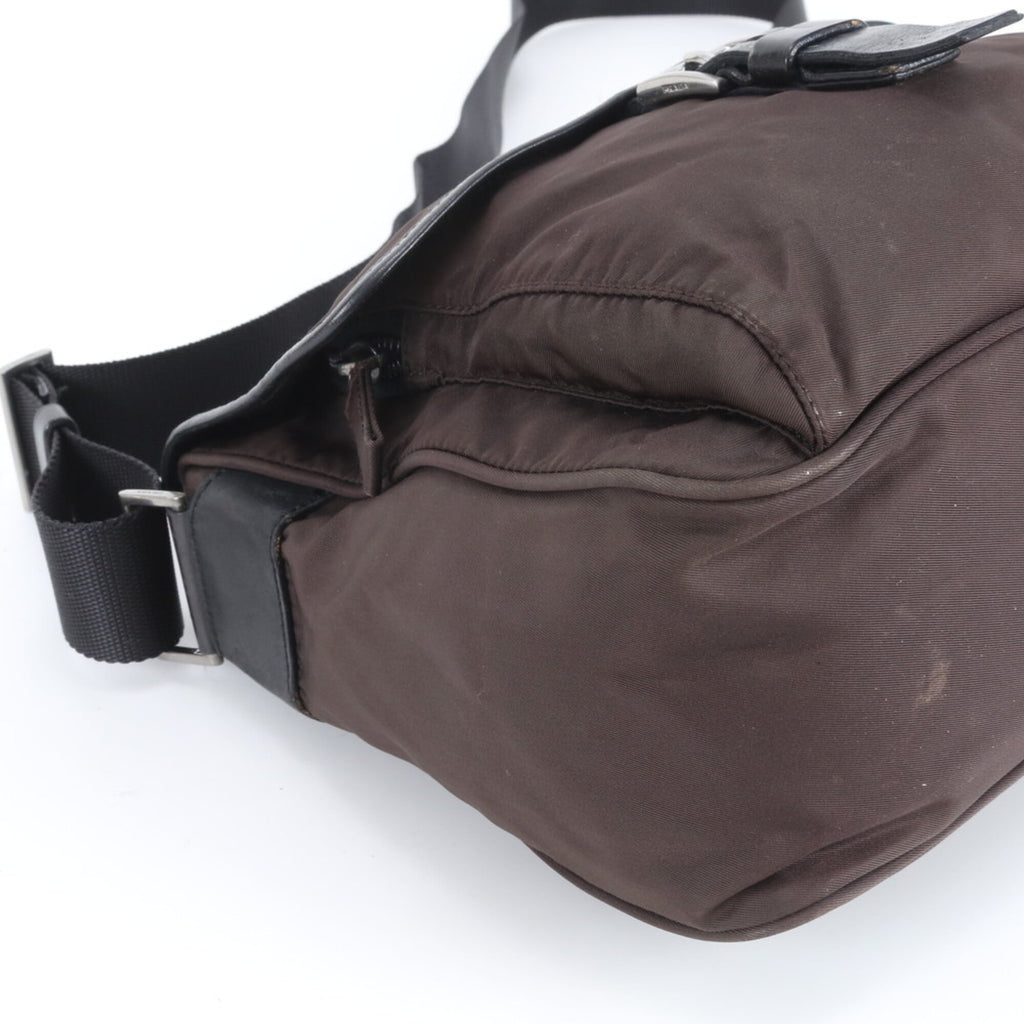 Prada Brown Nylon Tessuto Shoulder Bag (Pre-Owned)