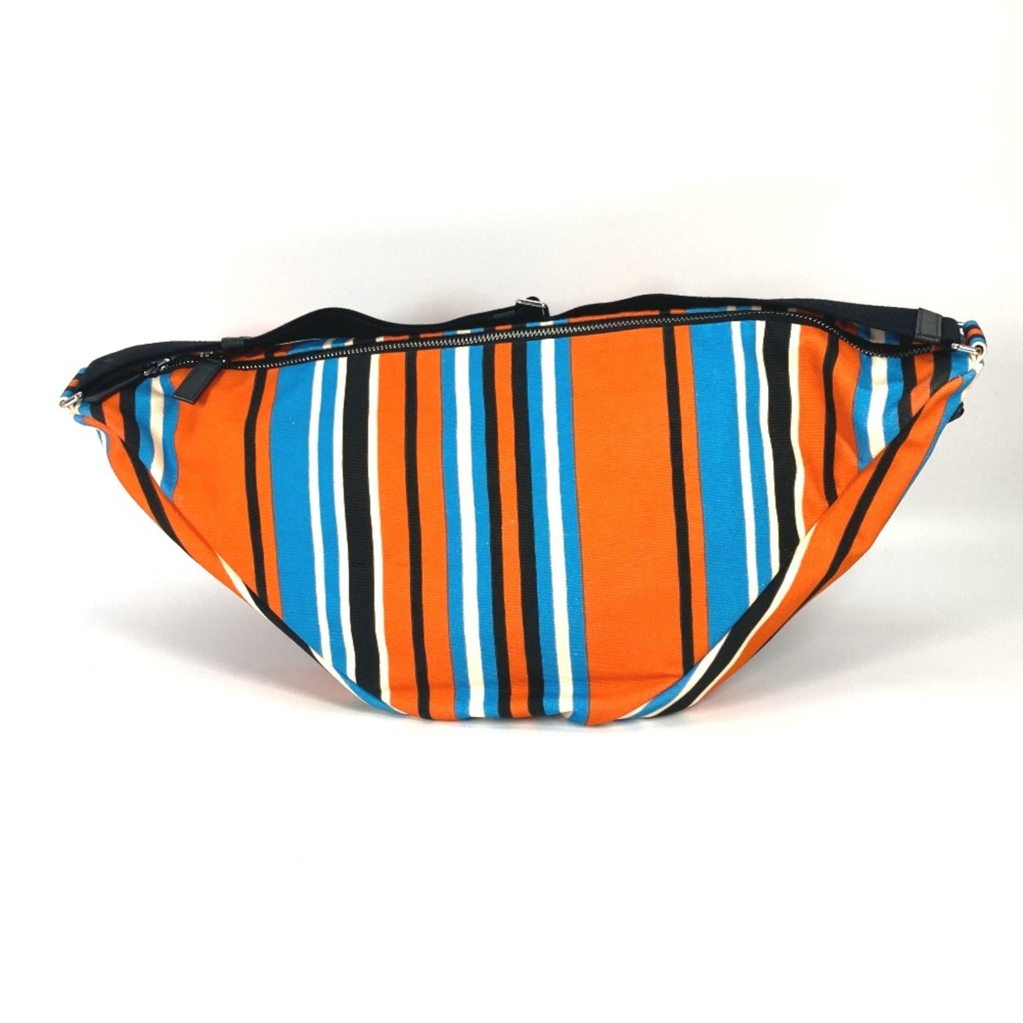 Prada Black Blue Orange Canvas Shoulder Bag Sling Bag (Pre-Owned)