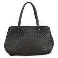 Bottega Veneta Intrecciato Black Leather Handbag (Pre-Owned)