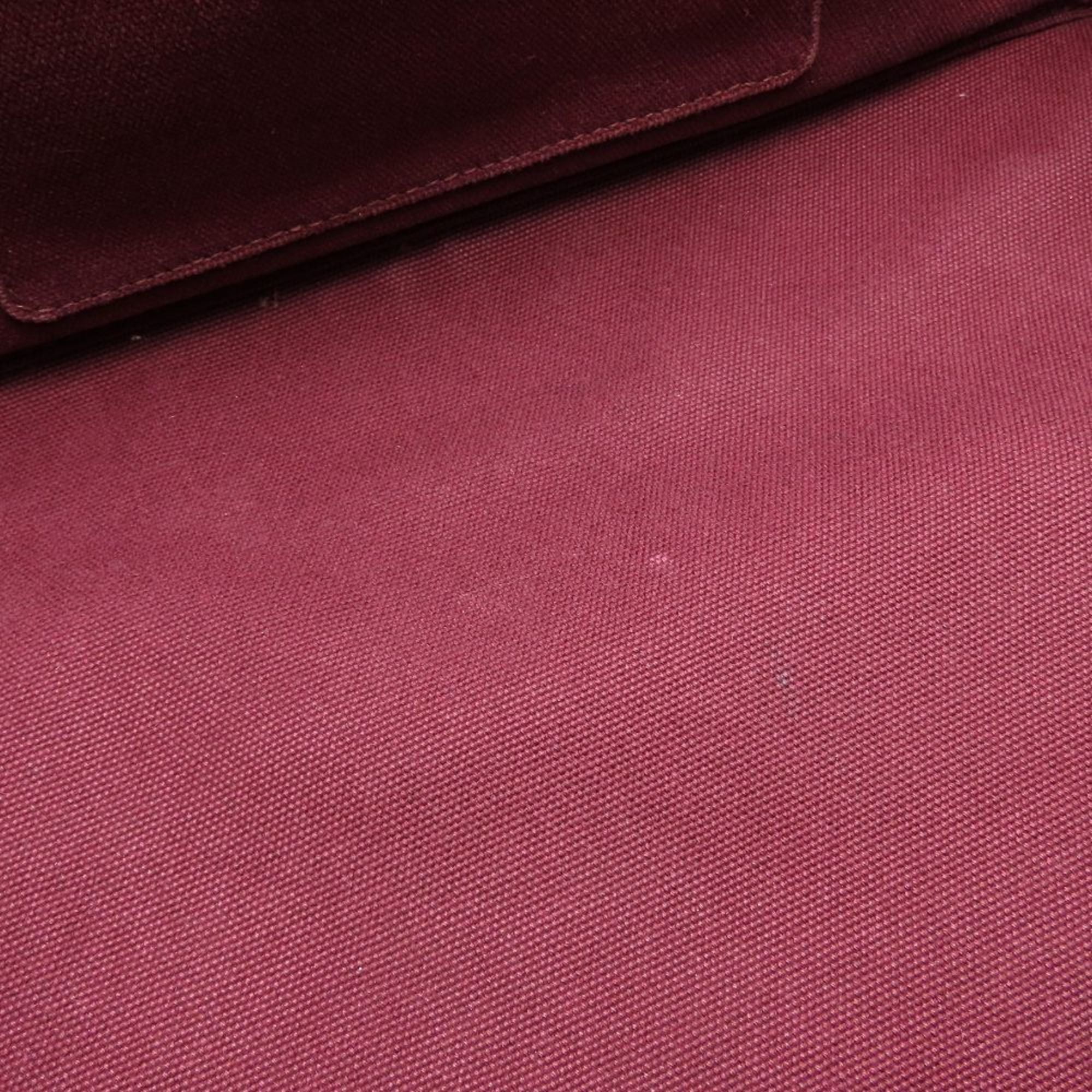 Prada Canapa Red Color Canvas Tote Bag (Pre-Owned)