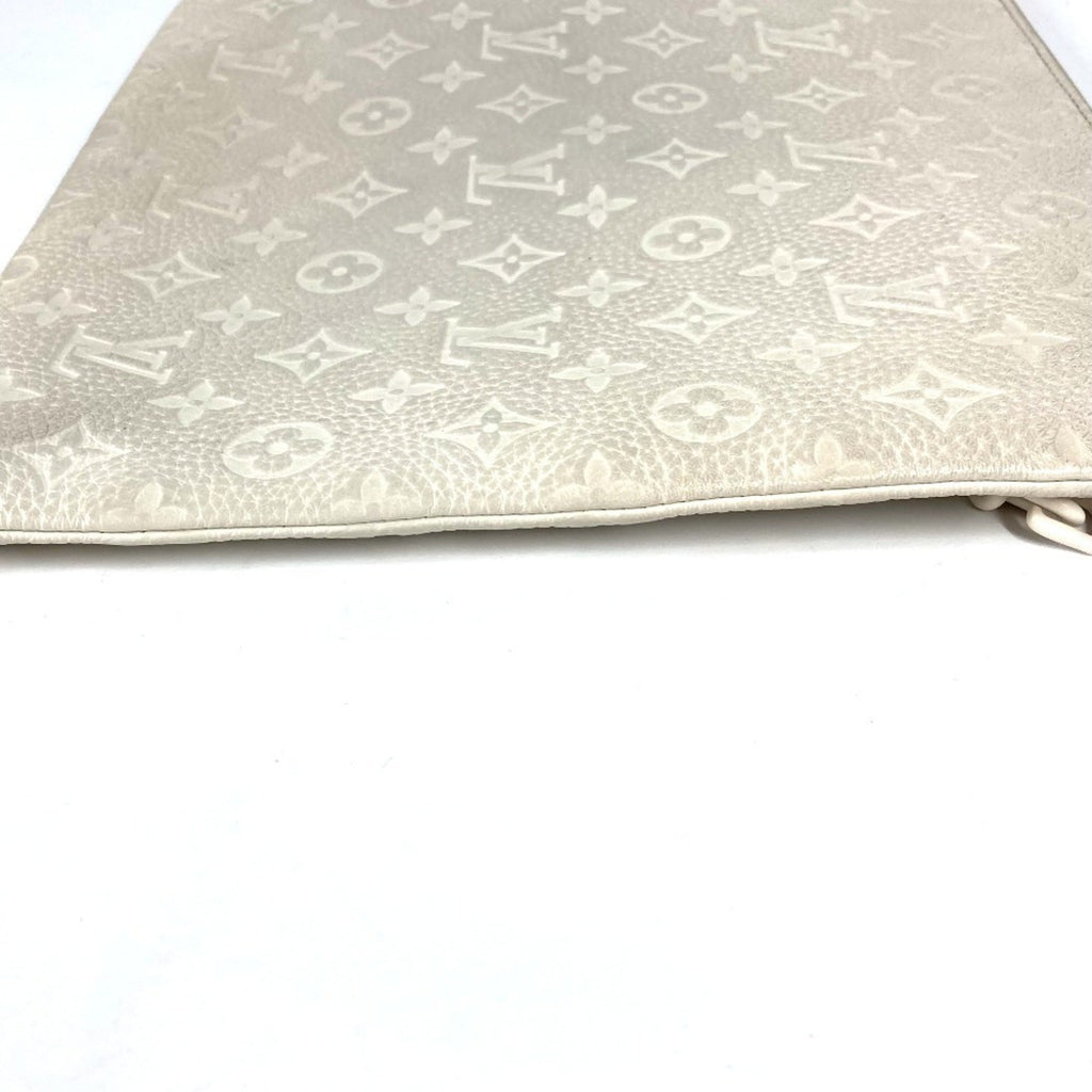 Louis Vuitton White Leather Clutch Bag Pochette Pouch (Pre-Owned)