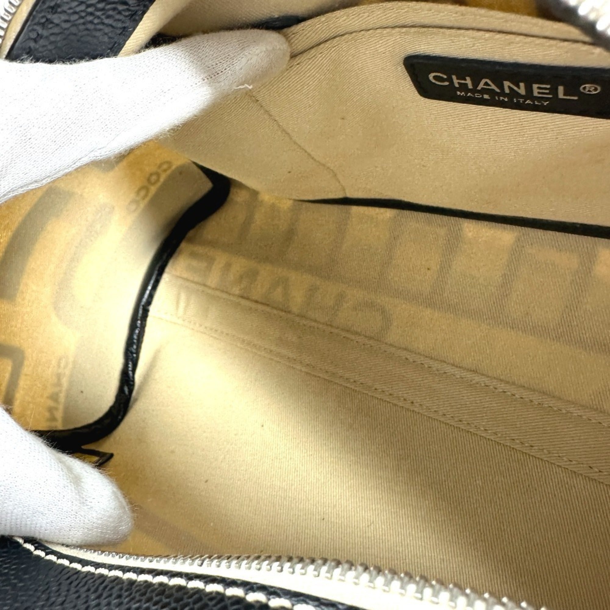 Chanel Black Yellow Pvc Boston Bag Handbag (Pre-Owned)