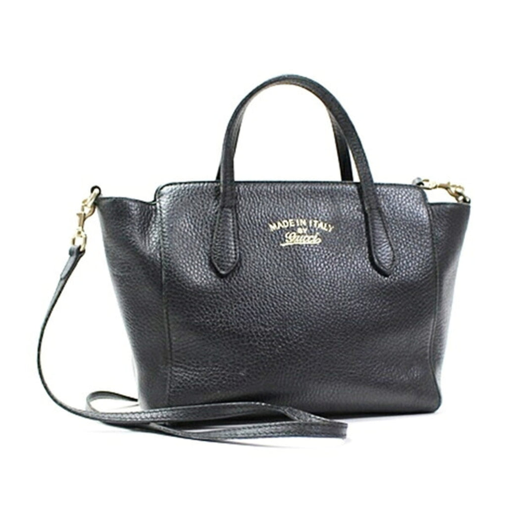 Gucci Dark Navy Leather Handbag Shoulder Bag (Pre-Owned)