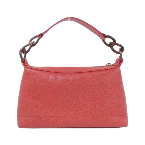 Chanel Red Color Grained Calfskin Handbag (Pre-Owned)