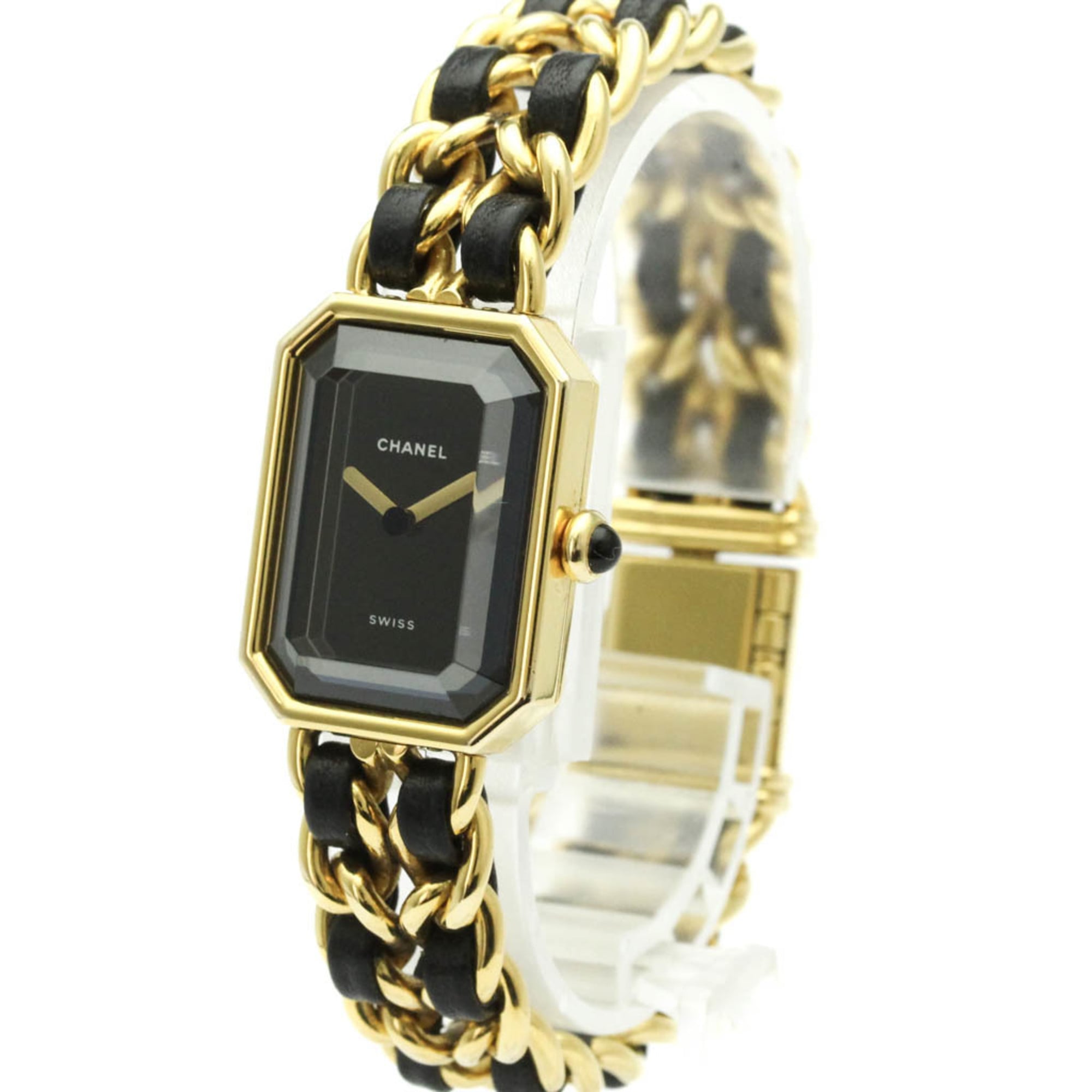 Chanel Premiere Rock Quartz Watch Plated Metal And Leather Watch (Pre-Owned)