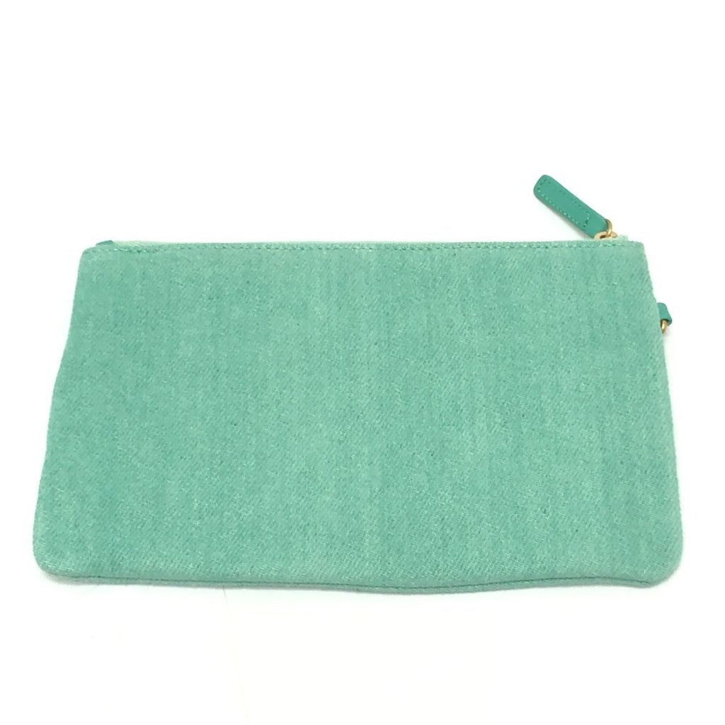 Chanel Matelasse Green Turquoise Denim Handbag Shoulder Bag (Pre-Owned)