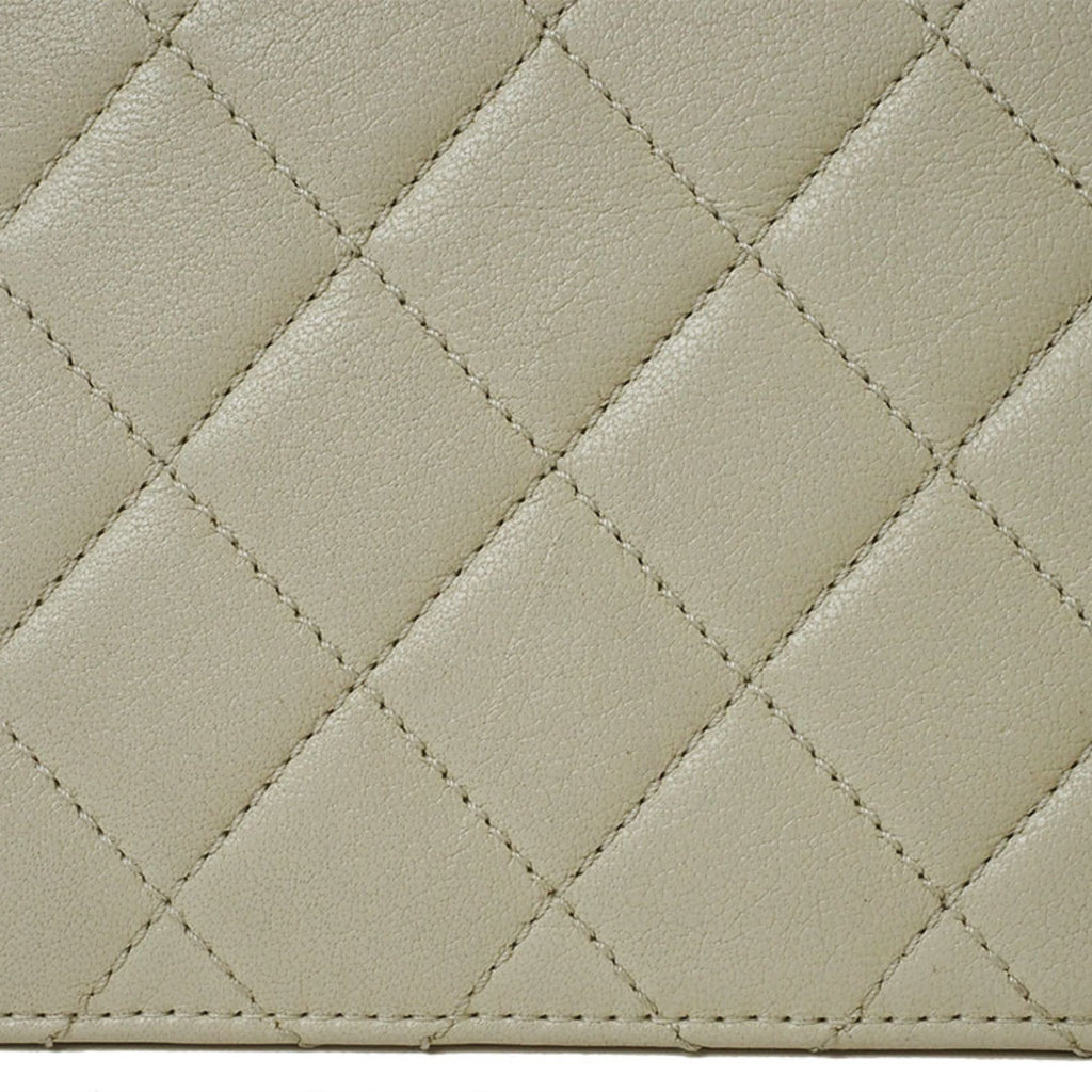Chanel Light Beige Leather Shoulder Bag (Pre-Owned)