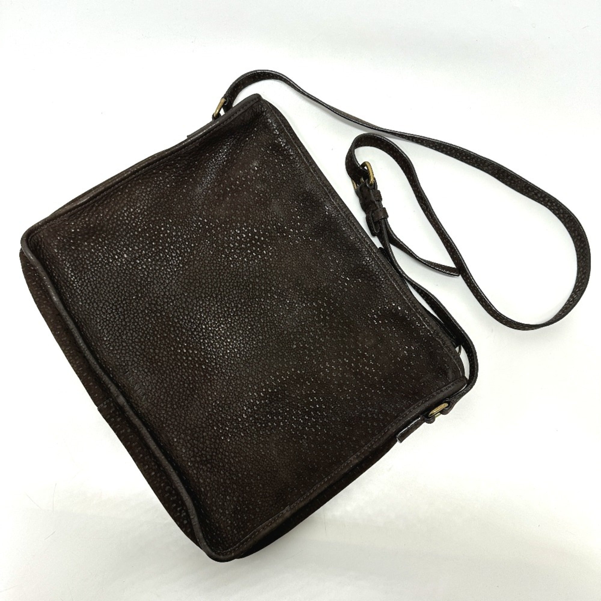 Prada Brown Leather Shoulder Bag (Pre-Owned)