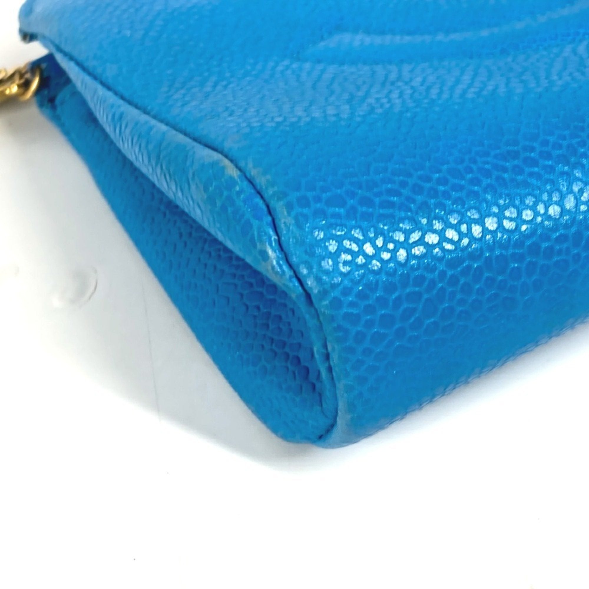 Chanel Blue Caviar Leather Pouch (Pre-Owned)