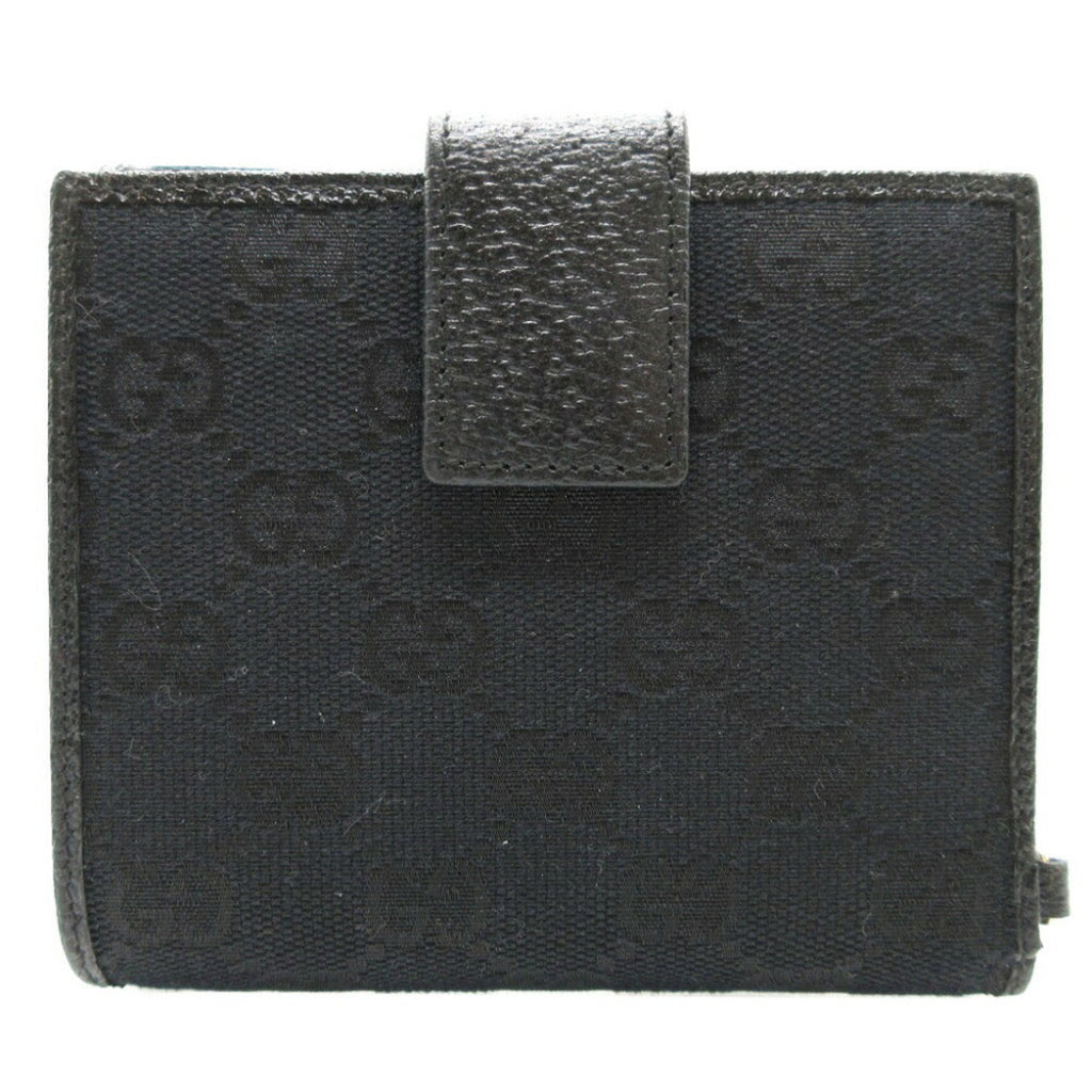 Gucci Black Gg Canvas Leather Wallet (Bi-Fold) (Pre-Owned)