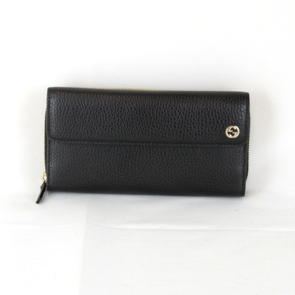 Gucci Black Leather Long Wallet (Bi-Fold) (Pre-Owned)