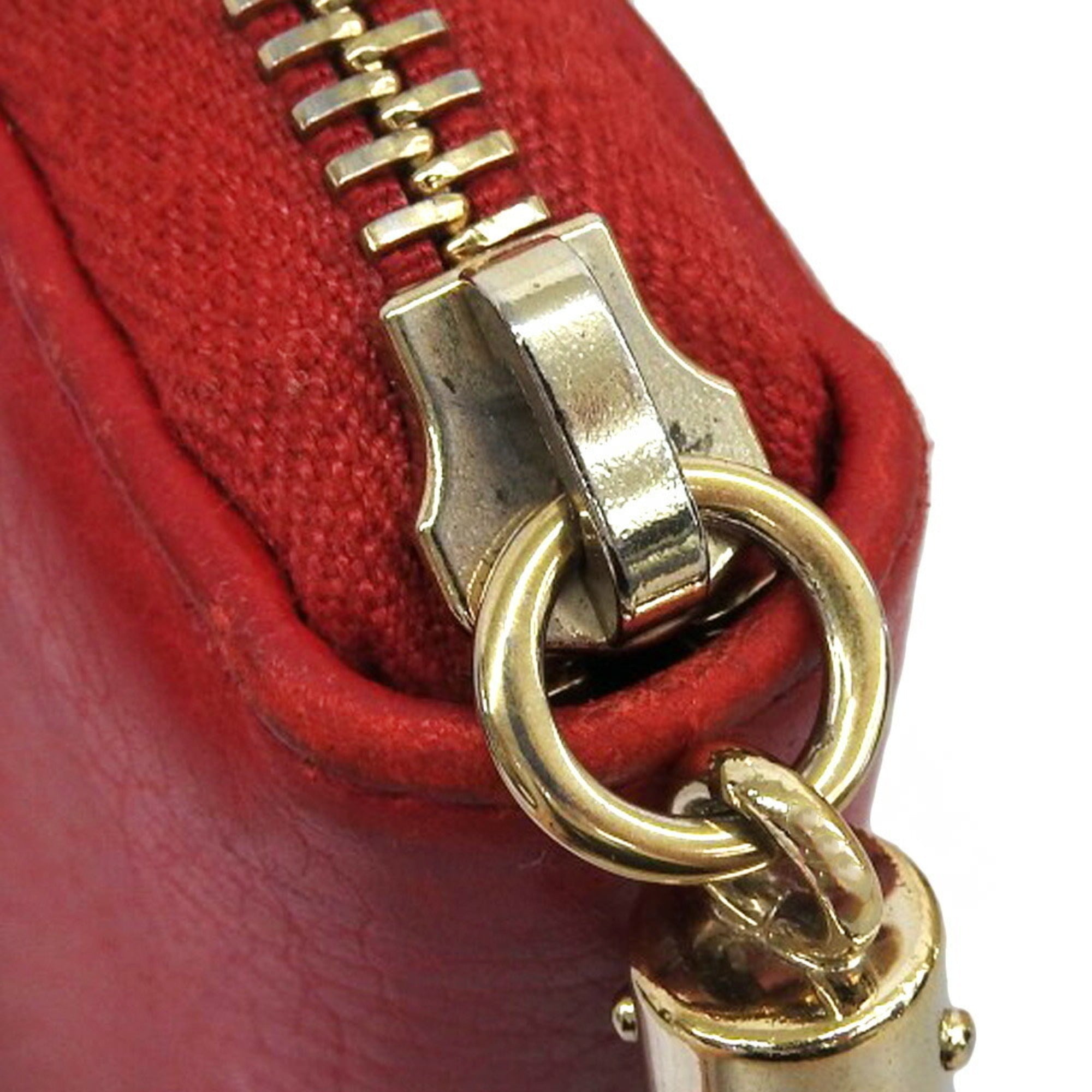 Gucci Red Color Leather Long Wallet (Bi-Fold) (Pre-Owned)