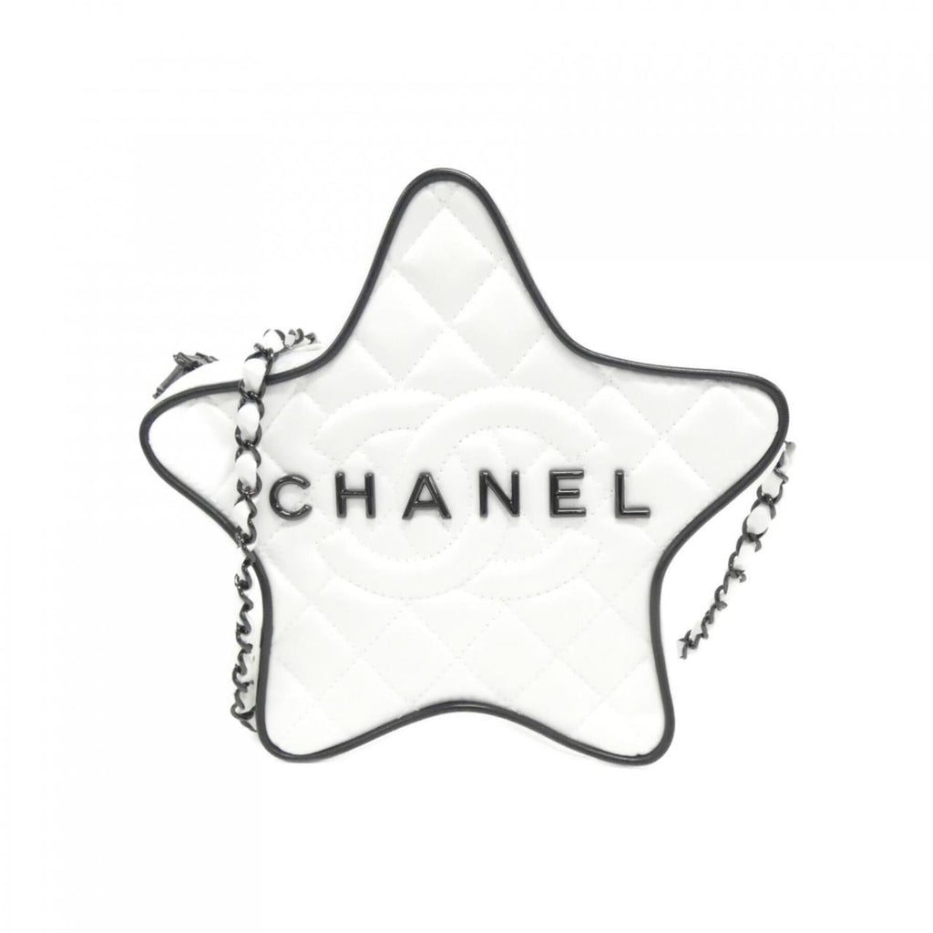 Chanel Black White Satin Shoulder Bag (Pre-Owned)