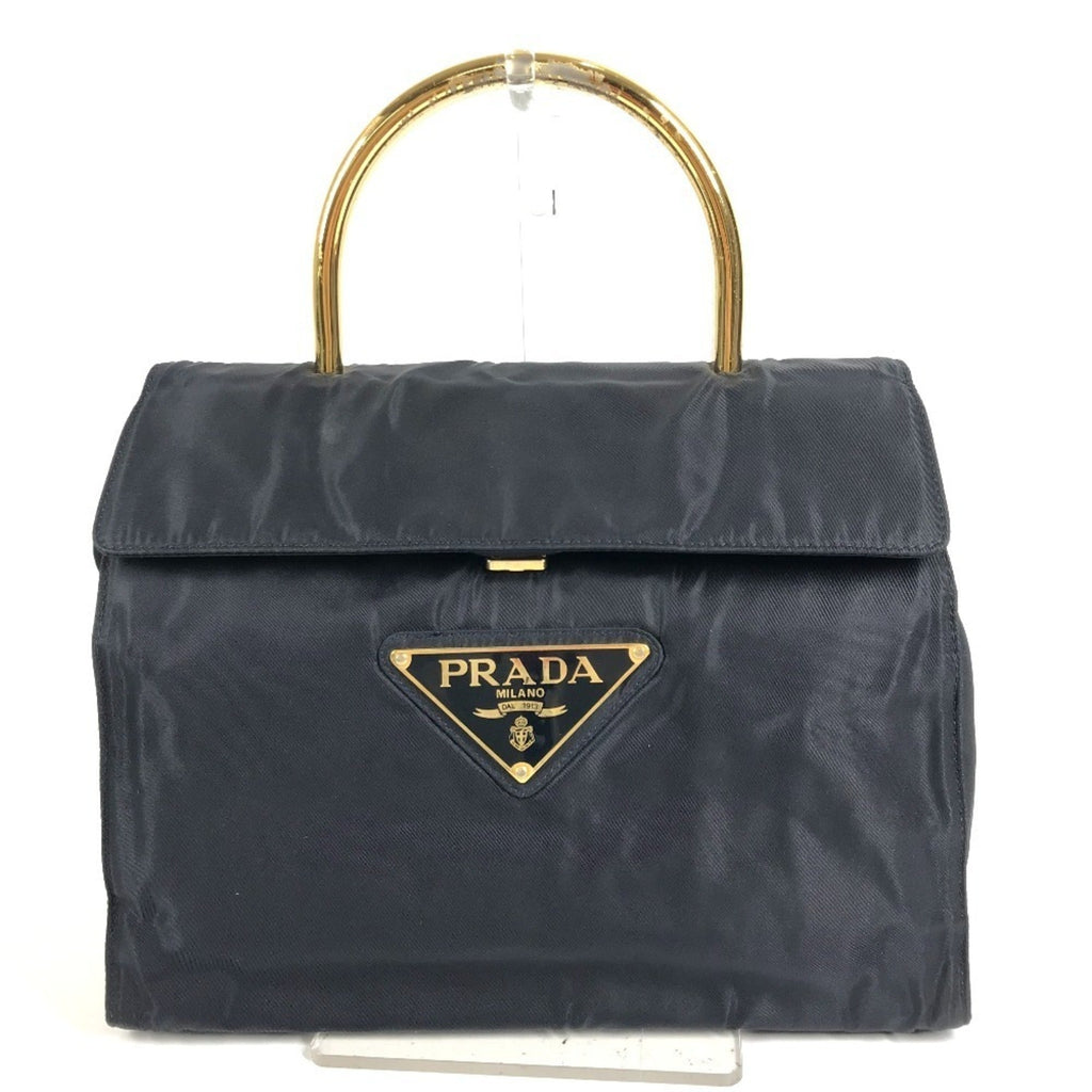 Prada Navy Nylon Handbag Tote Bag (Pre-Owned)