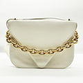 Bottega Veneta White Leather Handbag Shoulder Bag (Pre-Owned)