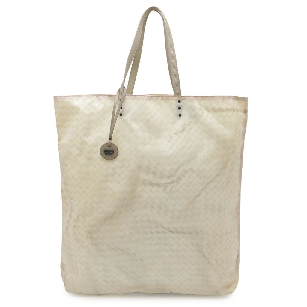 Bottega Veneta Intrecciolusion Beige Cream Sand Nylon Leather Shoulder Bag Tote Bag (Pre-Owned)