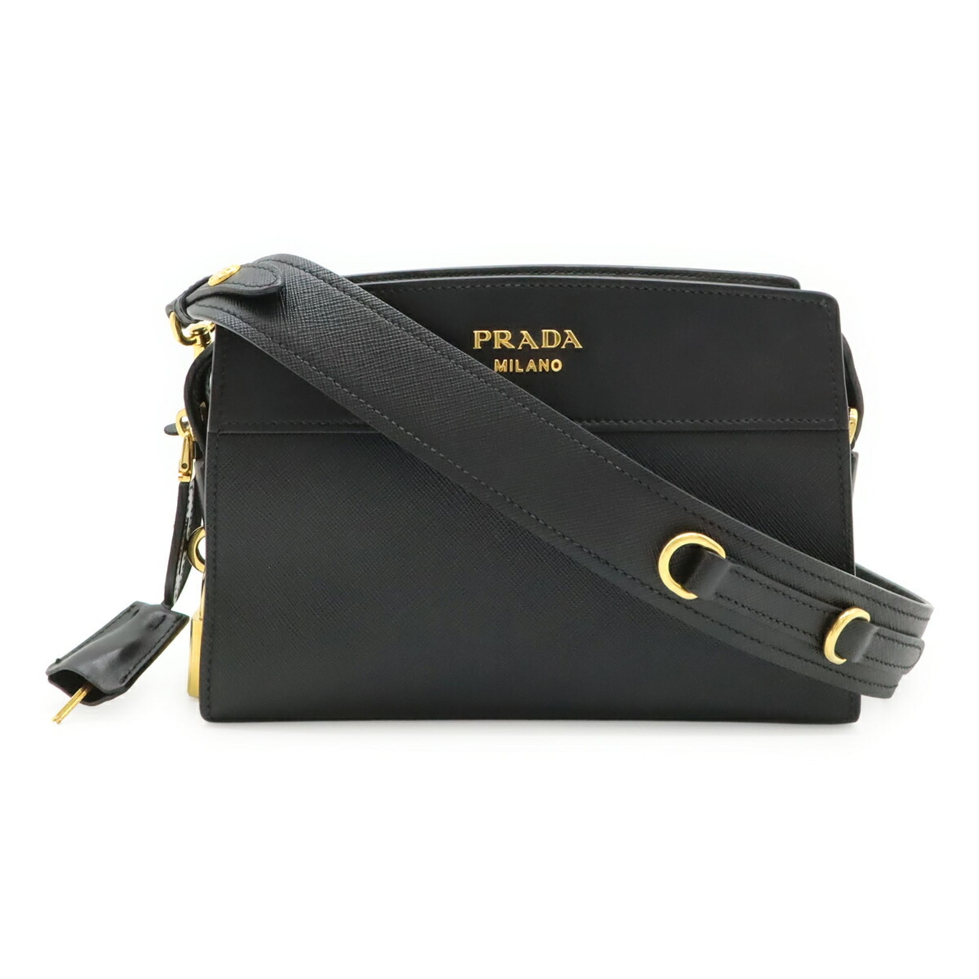 Prada Black Nero Leather Shoulder Bag (Pre-Owned)
